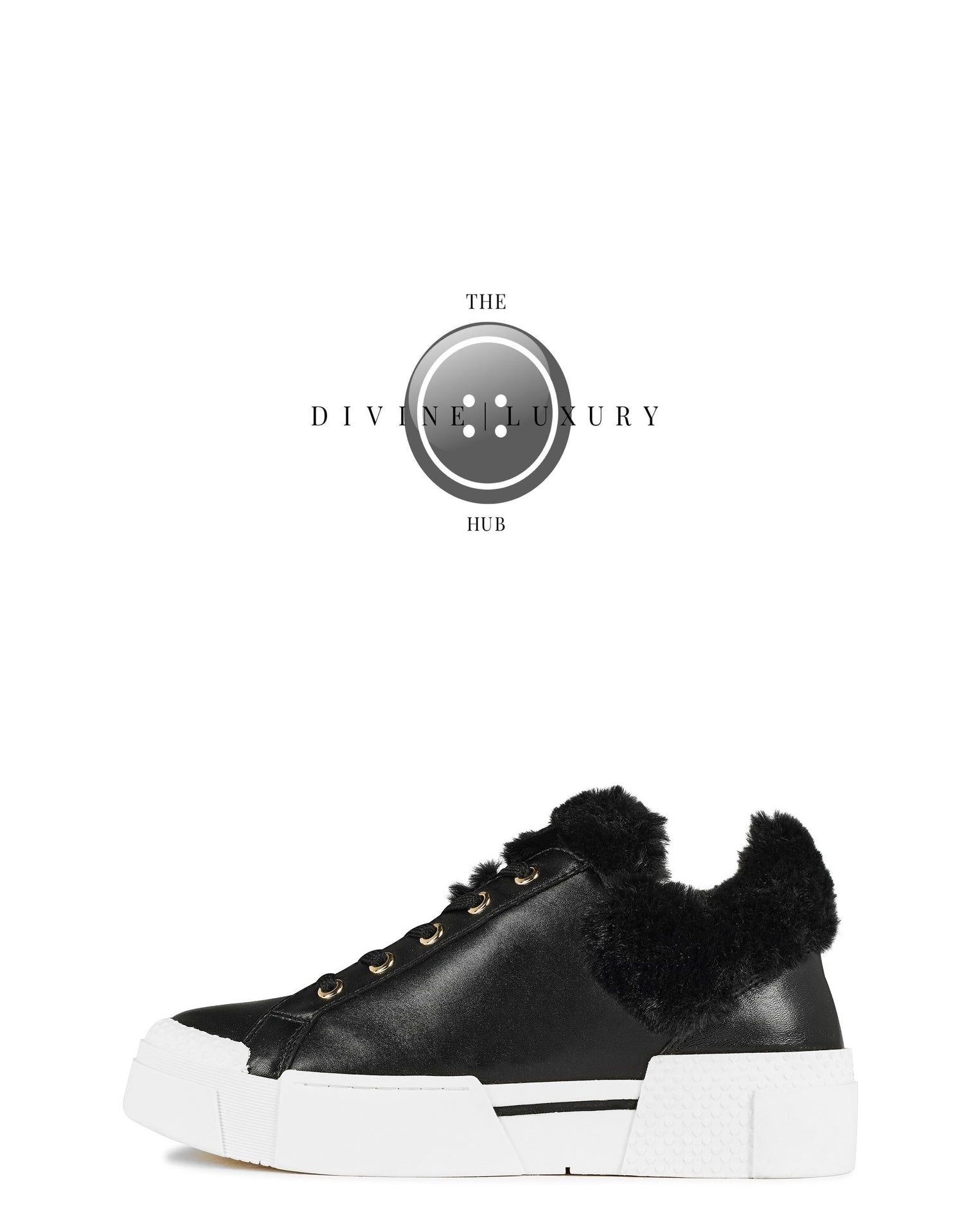 LUXURY HUB LOVE MOSCHINO SHEARLING LOW TRAINERS
