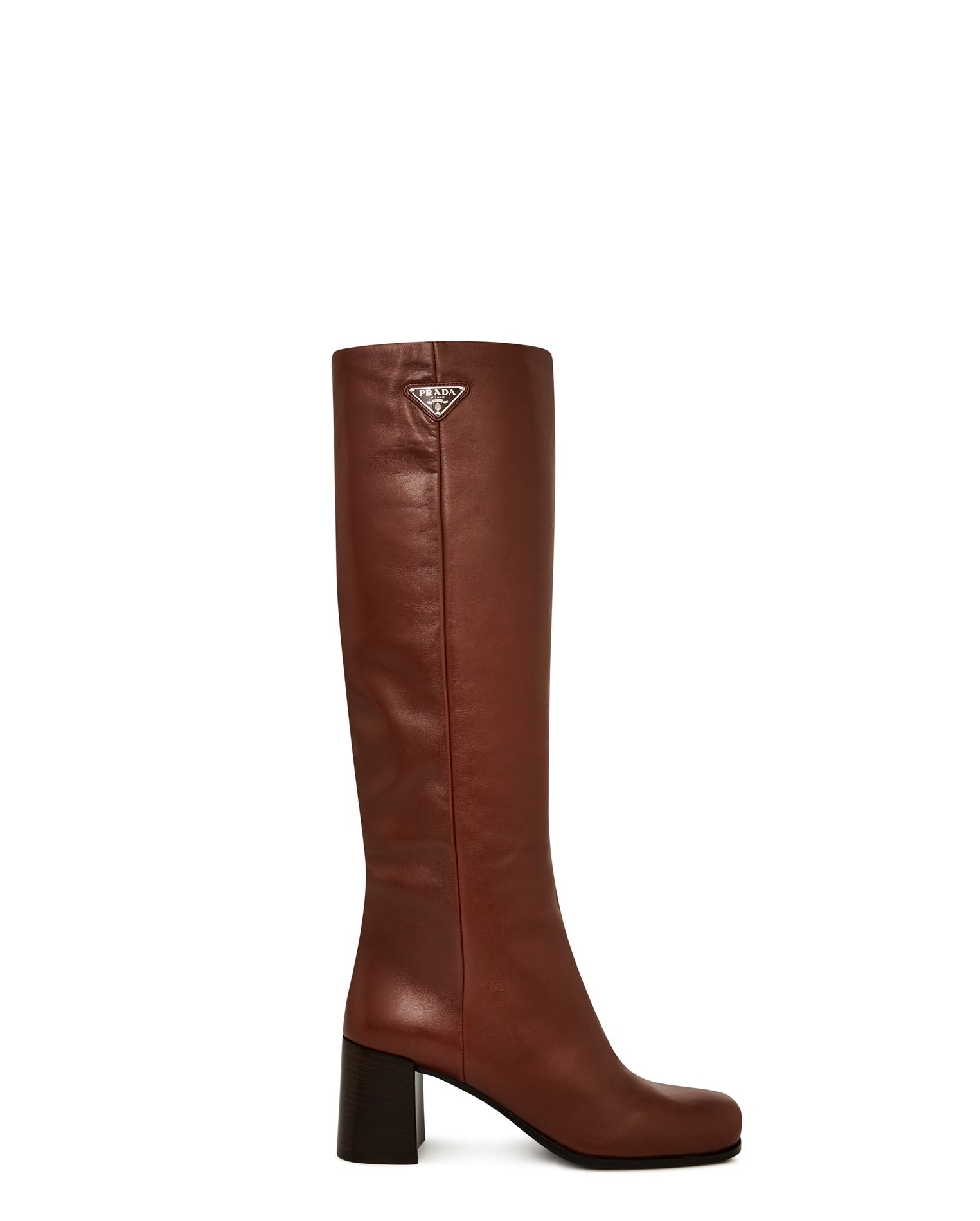 Prada leather knee high boots best sale