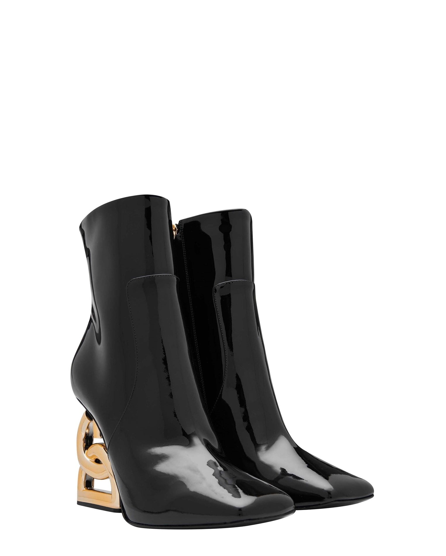 LUXURY HUB DOLCE AND GABBANA PATENT LOGO BOOT