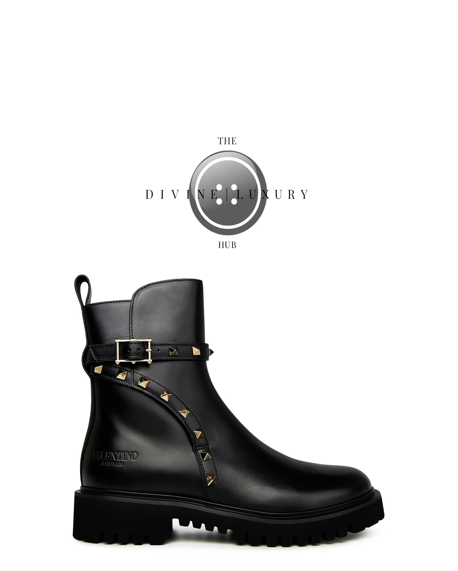 LUXURY HUB VALENTINO GARAVANI ROCKSTUD COMBAT BOOTS