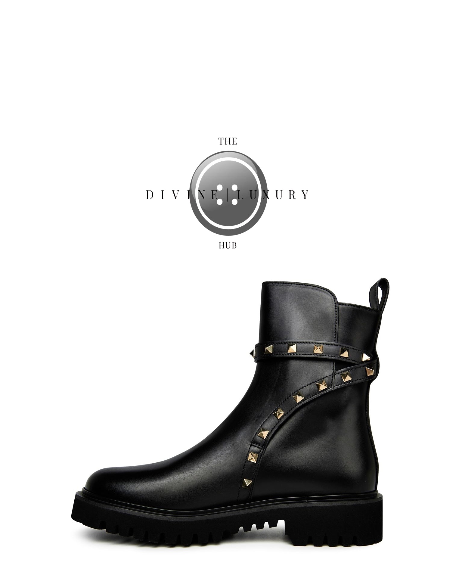 LUXURY HUB VALENTINO GARAVANI ROCKSTUD COMBAT BOOTS