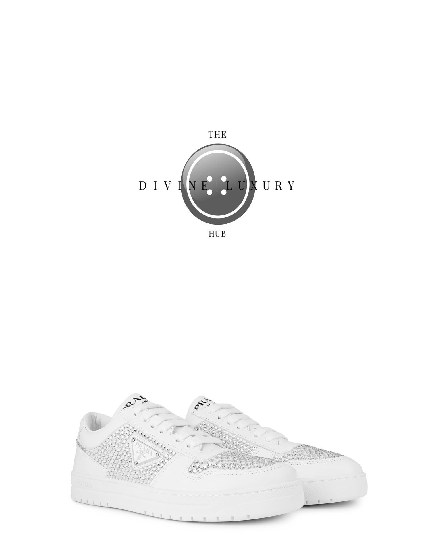 LUXURY HUB PRADA CRYSTAL LEATHER SNEAKERS
