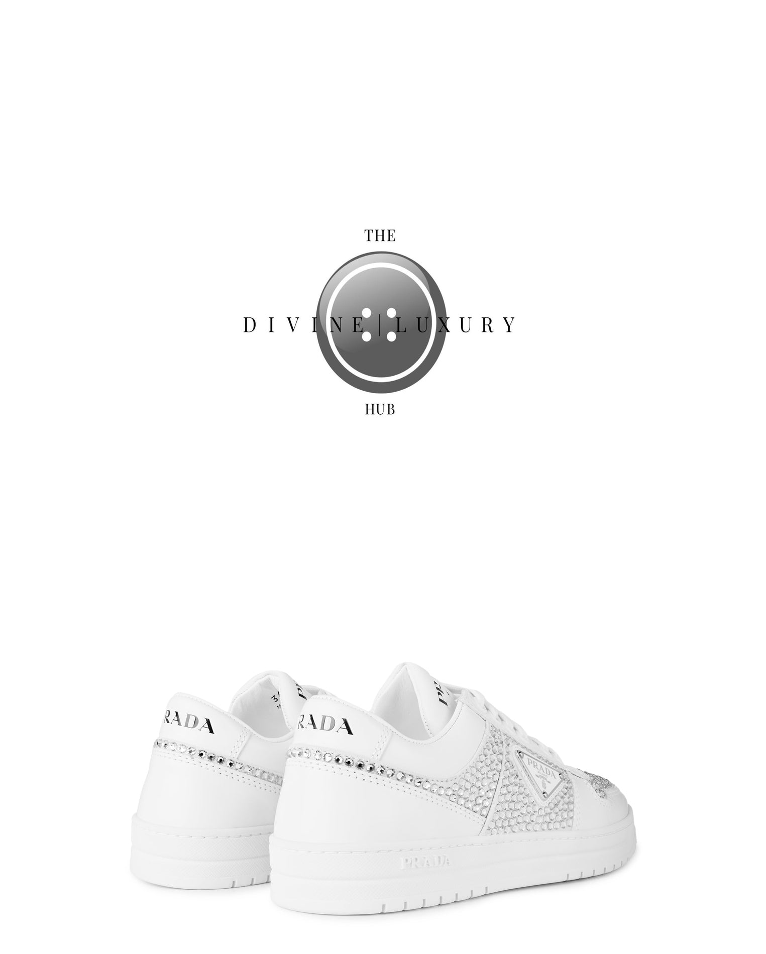 LUXURY HUB PRADA CRYSTAL LEATHER SNEAKERS