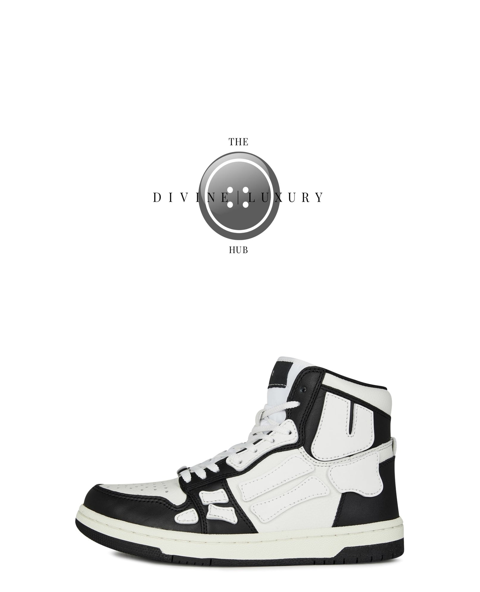 LUXURY HUB AMIRI SKELETON HIGH TOP SNEAKERS