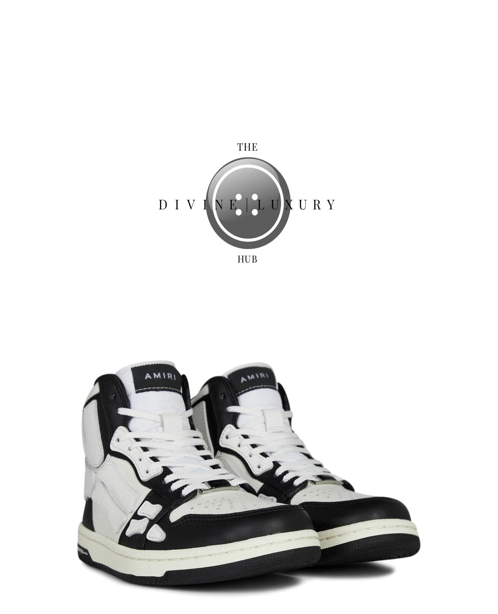 LUXURY HUB AMIRI SKELETON HIGH TOP SNEAKERS