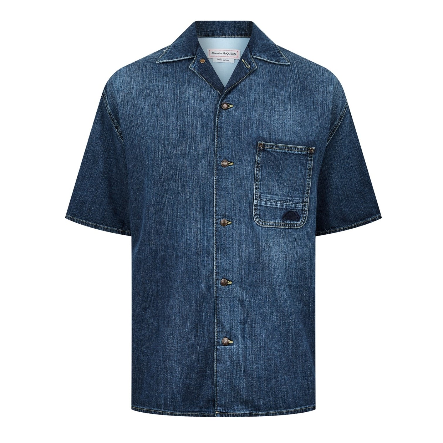 LUXURY HUB ALEXANDER MCQUEEN DENIM BOWLING SHIRT