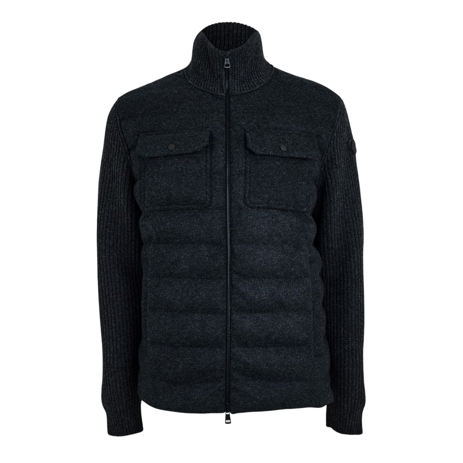 LUXURY HUB MONCLER MEN'S WOOL LONG SLEEVE FULL ZIP HYBRID JACKET