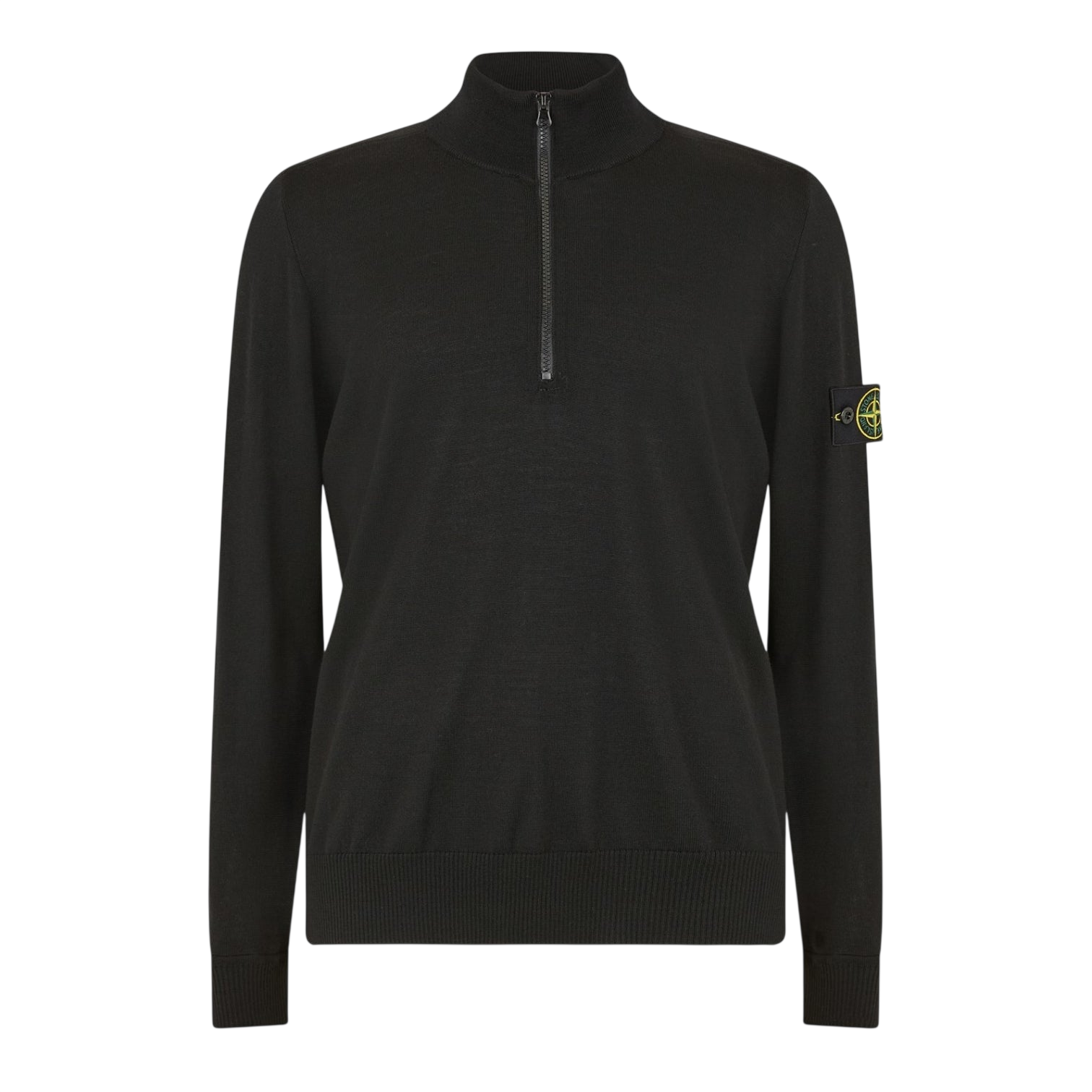 LUXURY HUB STONE ISLAND QUARTER-ZIP KNIT TOP