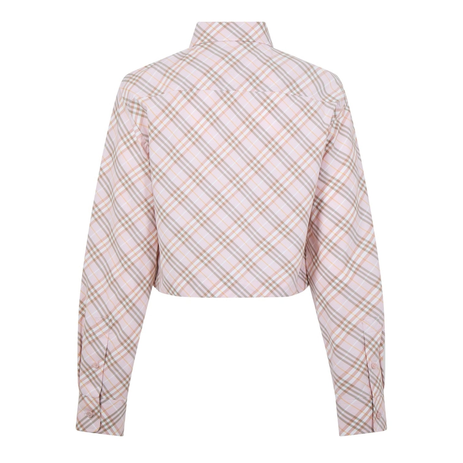 LUXURY HUB BURBERRY CROPPED CHECK COTTON SHIRT