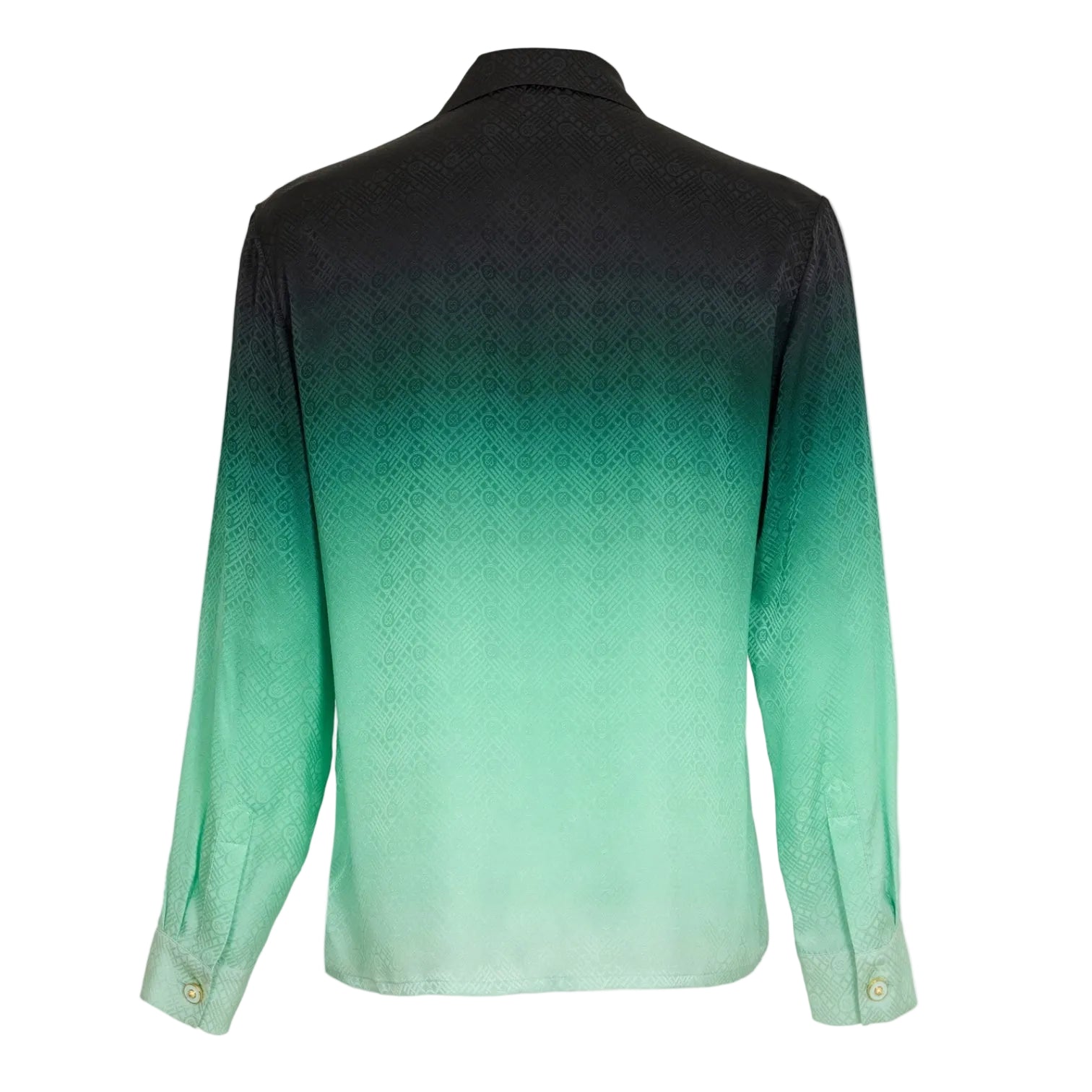 LUXURY HUB CASABLANCA MEN'S MONO LONG SLEEVE RELAXED FIT BOWLING SHIRT