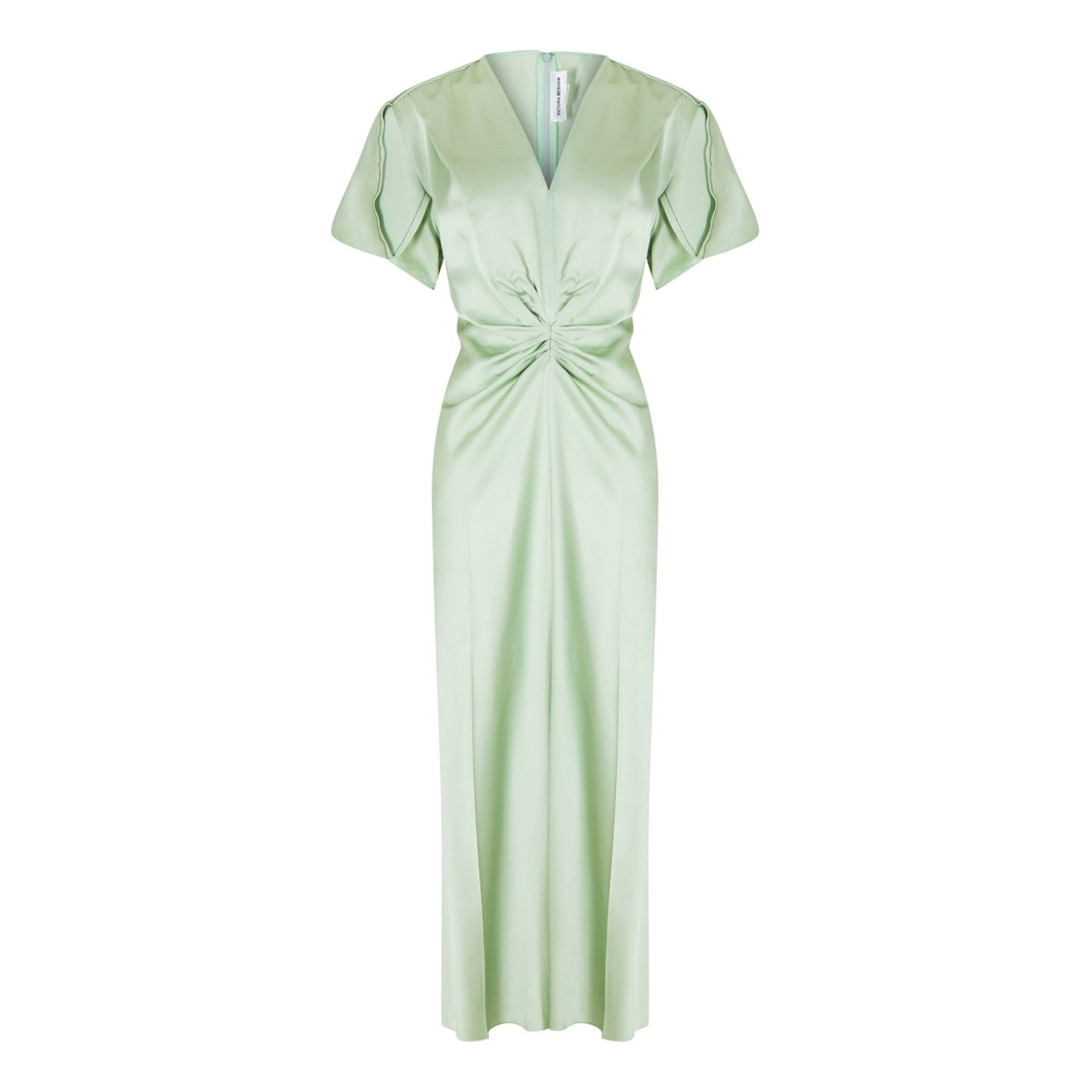 LUXURY HUB VICTORIA BECKHAM V NECK MIDI DRESS Jade