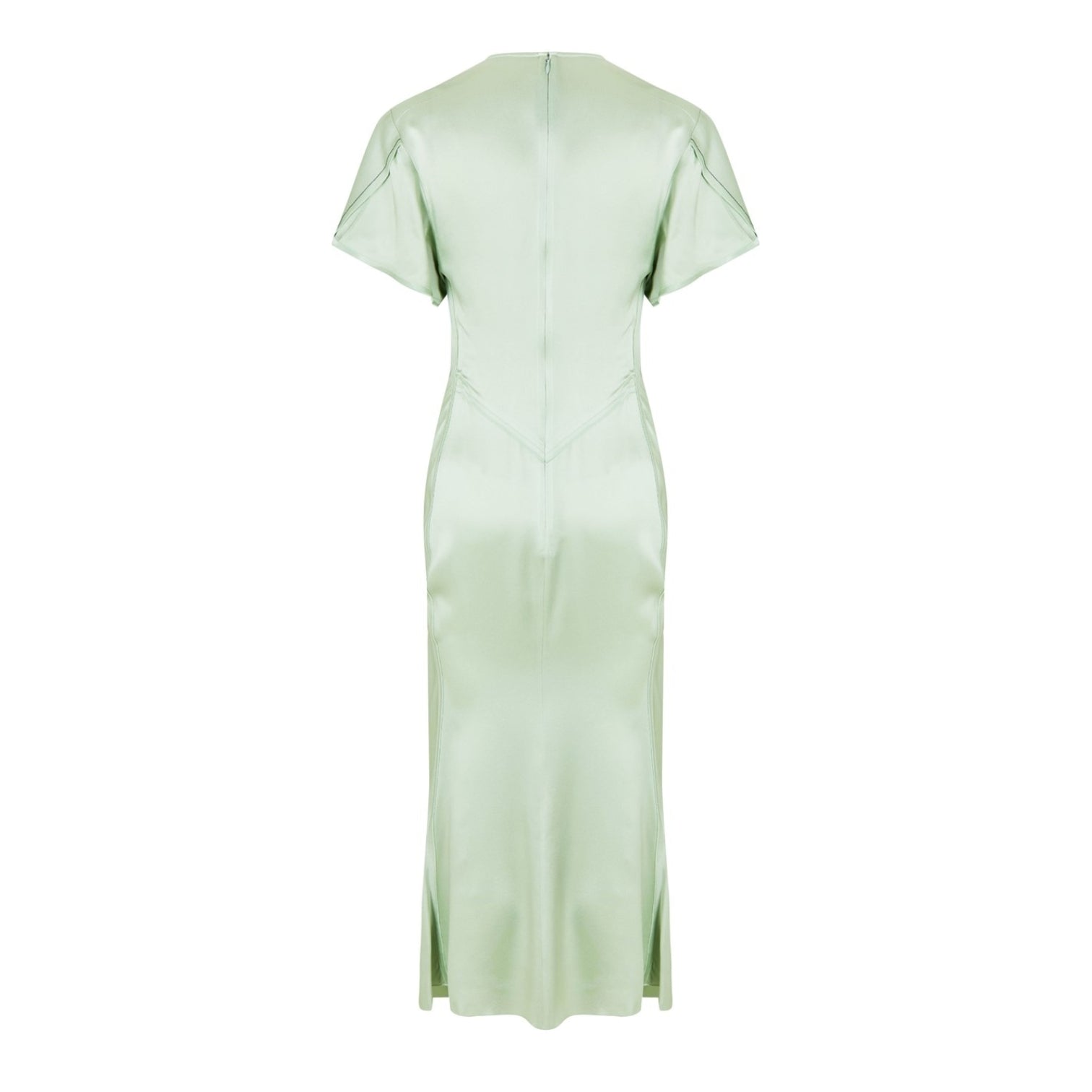 LUXURY HUB VICTORIA BECKHAM V NECK MIDI DRESS Jade