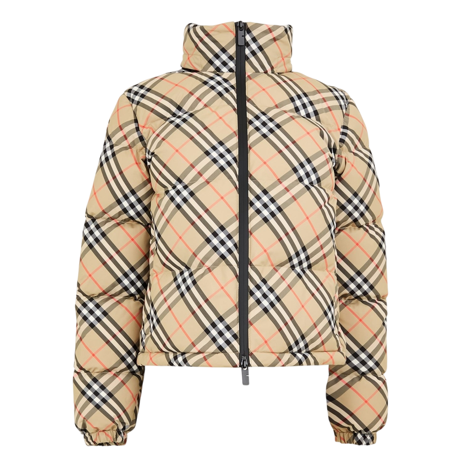 LUXURY HUB BURBERRY WOMEN'S CHECK INSULATED SHORT PUFFER JACKET