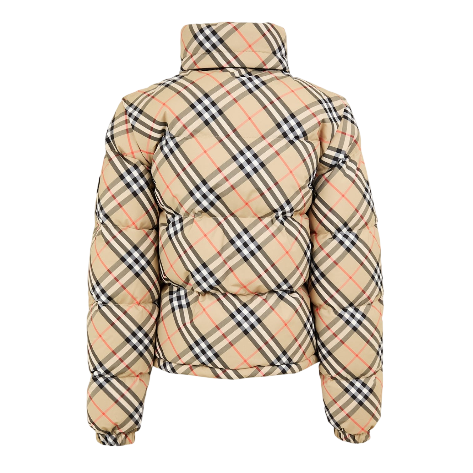 LUXURY HUB BURBERRY WOMEN'S CHECK INSULATED SHORT PUFFER JACKET