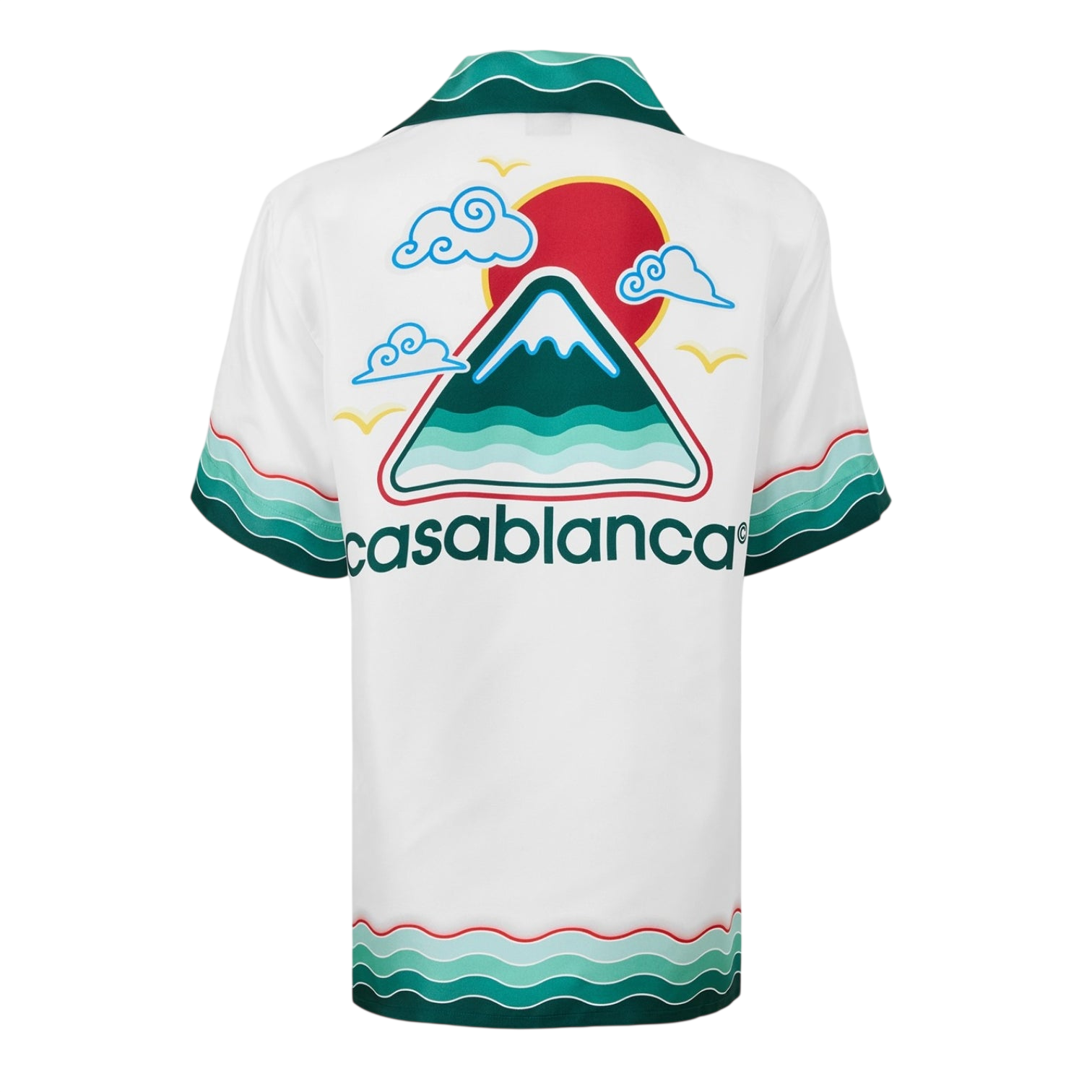 LUXURY HUB CASABLANCA WOMEN'S LOGO SHORT SLEEVE BOWLING SHIRT