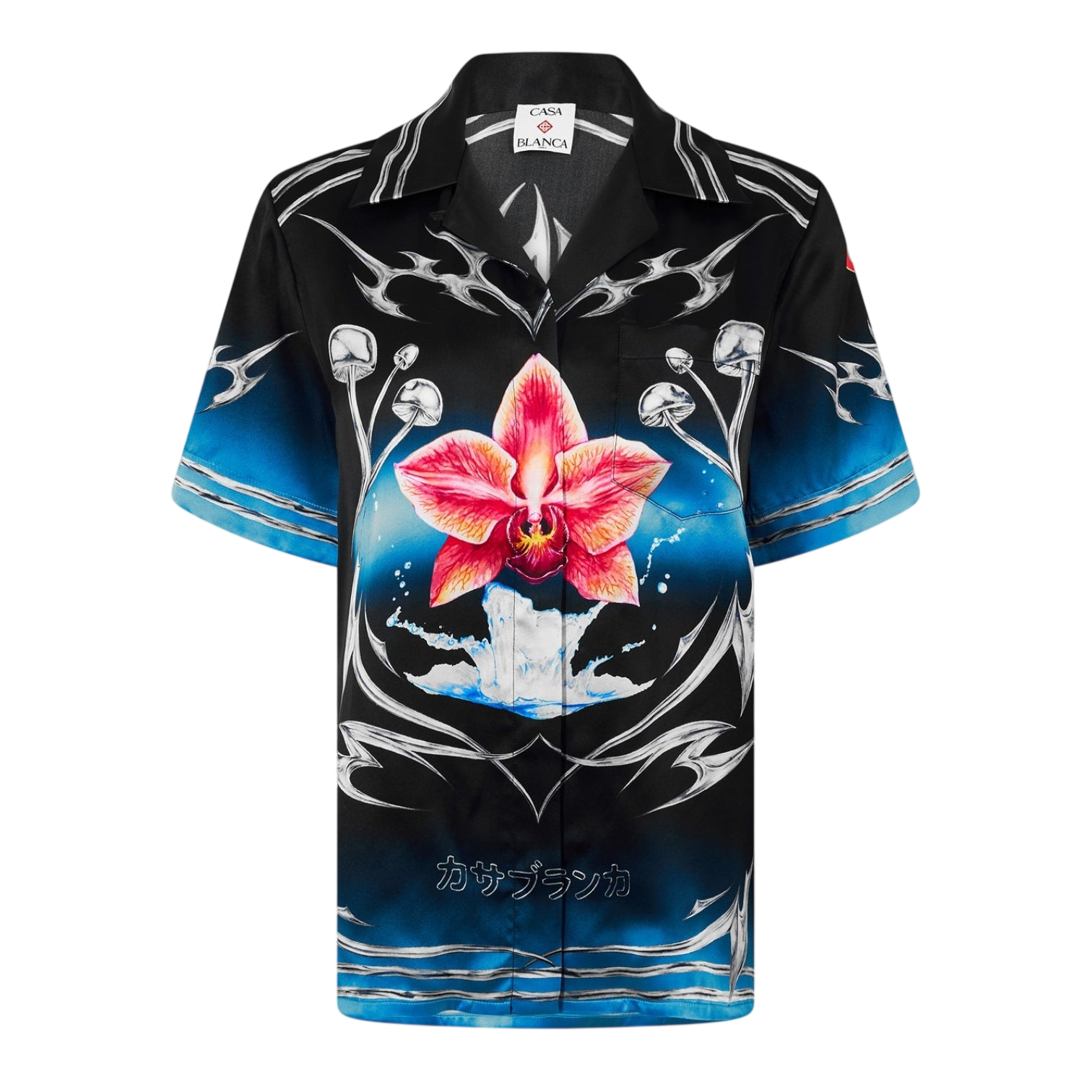 LUXURY HUB CASABLANCA WOMEN'S BLADE SHORT SLEEVE RELAXED FIT BOWLING SHIRT