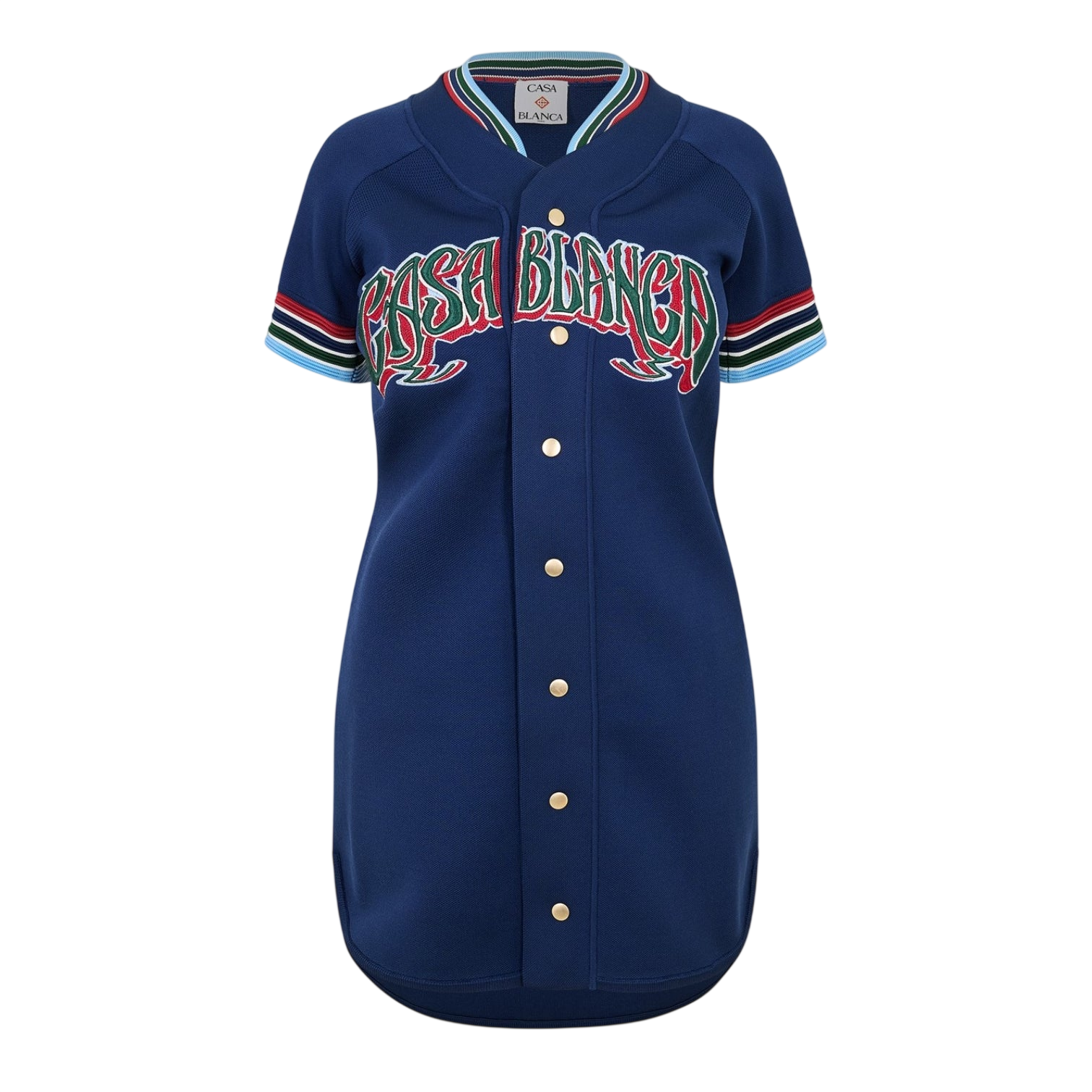 LUXURY HUB CASABLANCA WOMEN'S BASEBALL OVERSIZED T-SHIRT DRESS