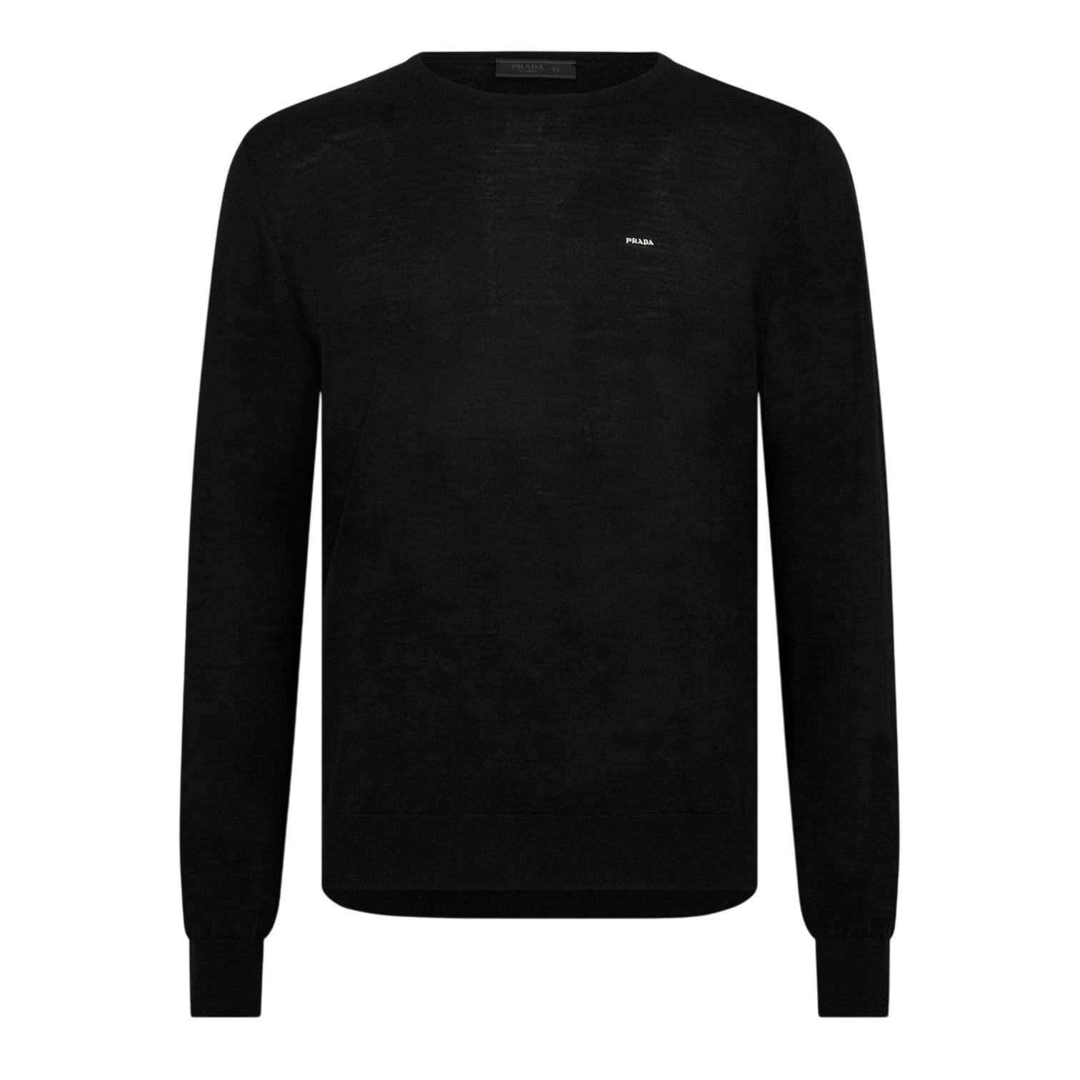 LUXURY HUB PRADA MEN'S FINE KNIT TAILORED FIT CREW NECK JUMPER