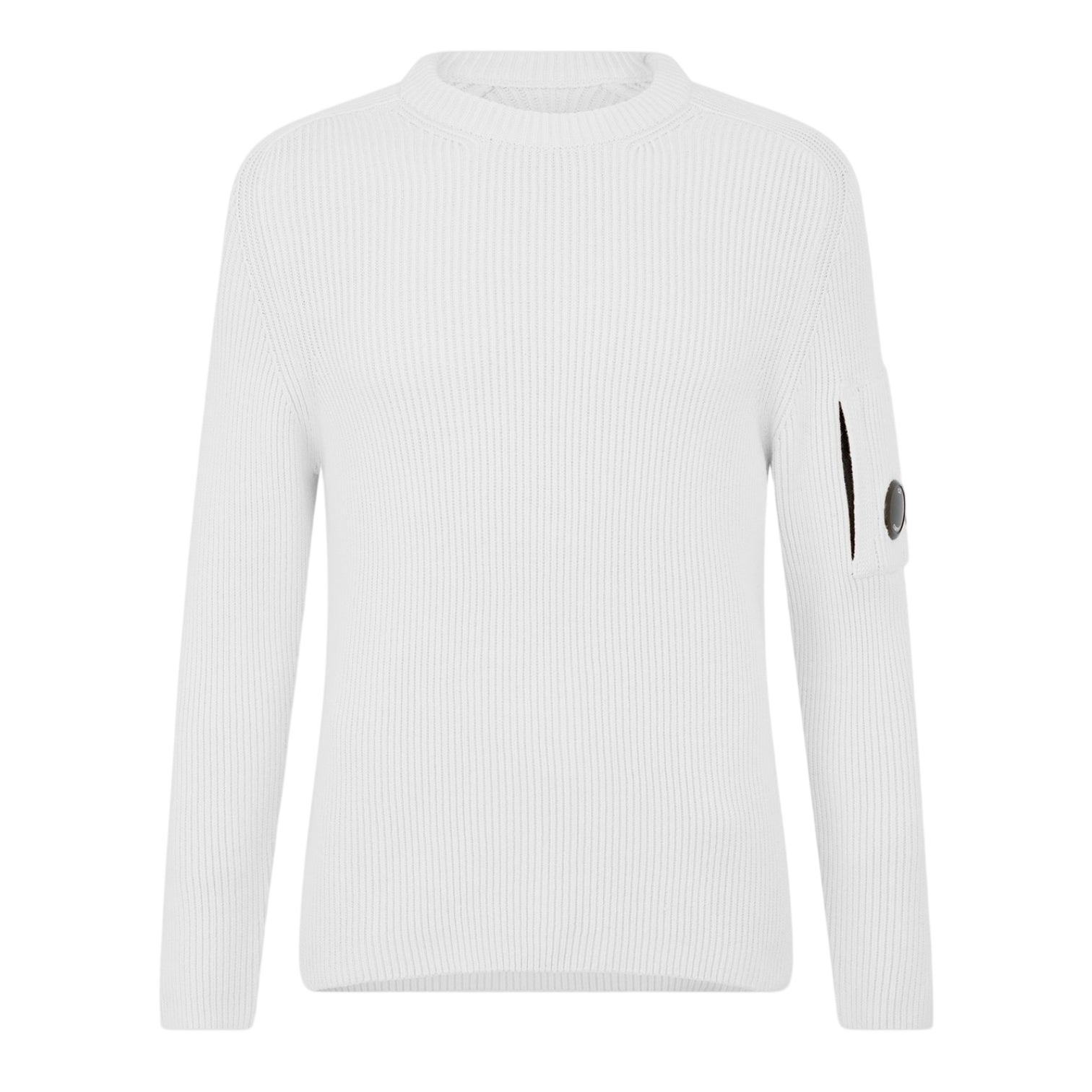 LUXURY HUB CP COMPANY MEN'S LENS KNITTED CREW NECK JUMPER