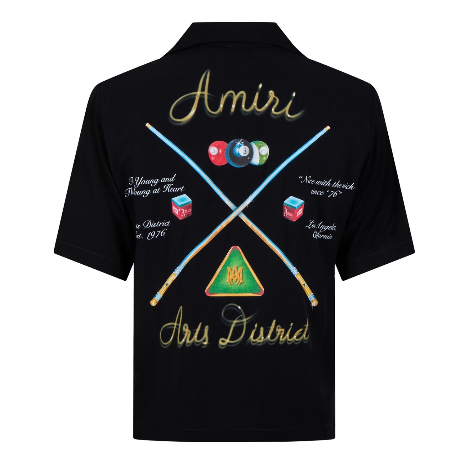LUXURY HUB AMIRI POOL CUE SHORT SLEEVE SHIRT