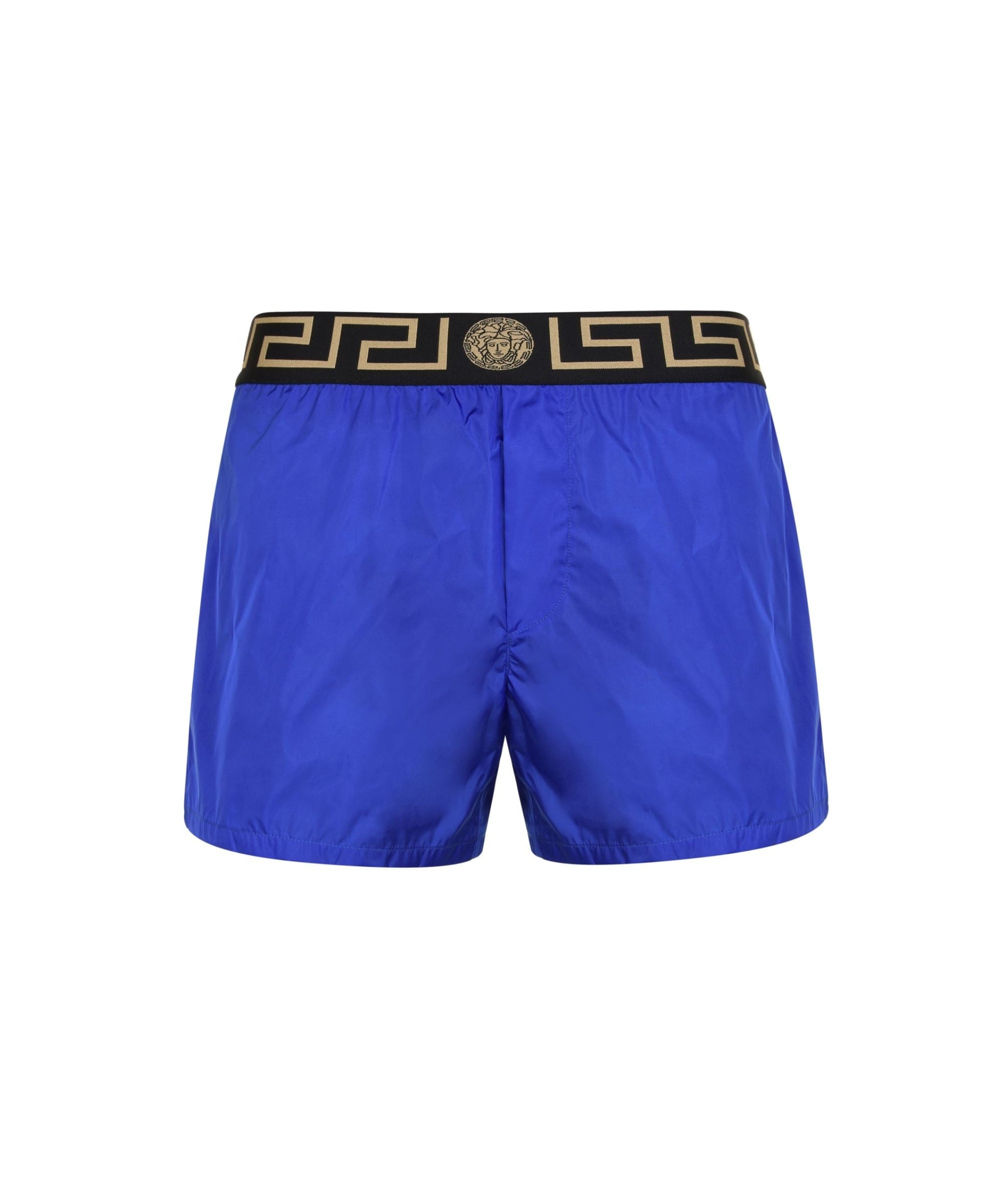 LUXURY HUB VERSACE ICON GRECA WAISTBAND SWIM SHORTS