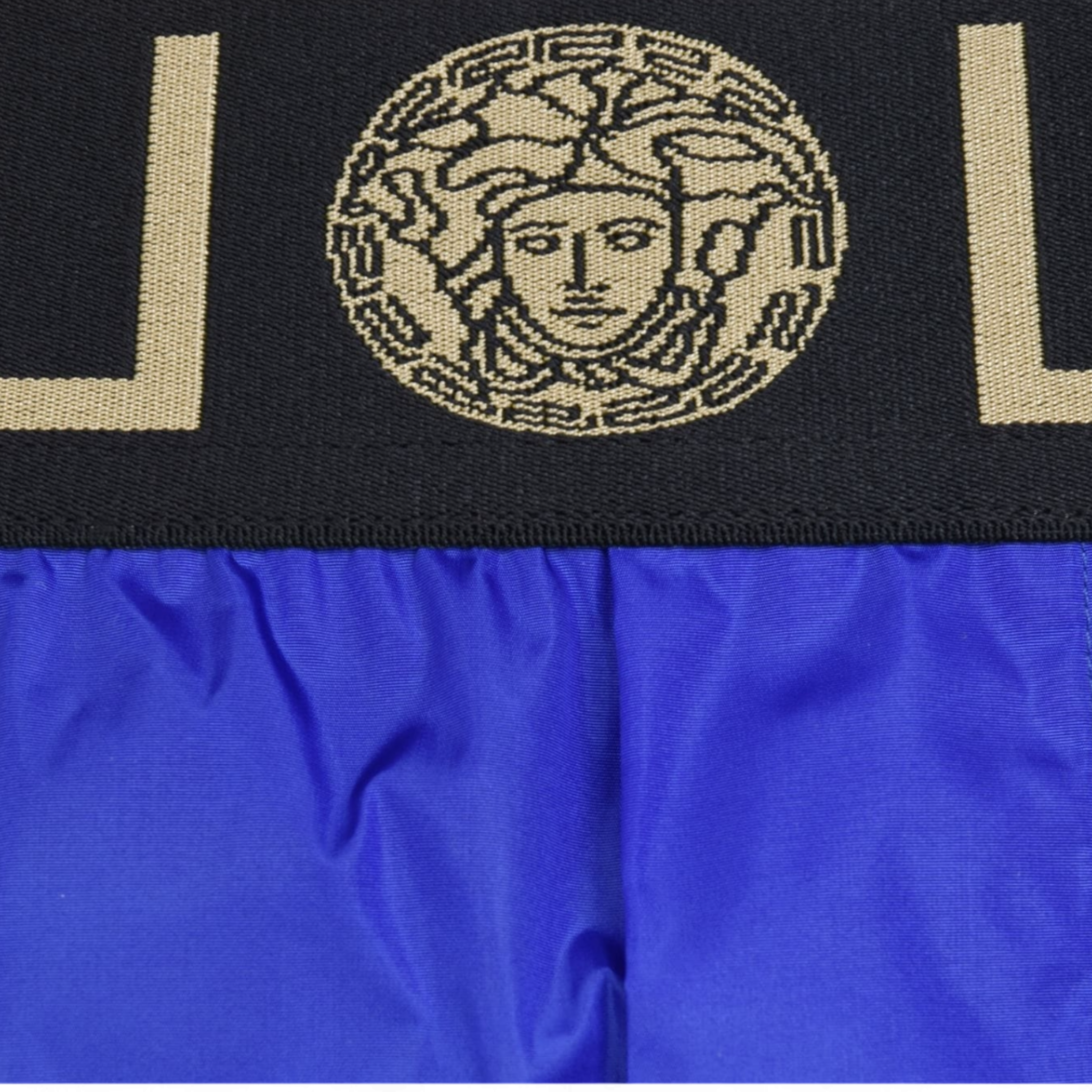 LUXURY HUB VERSACE ICON GRECA WAISTBAND SWIM SHORTS