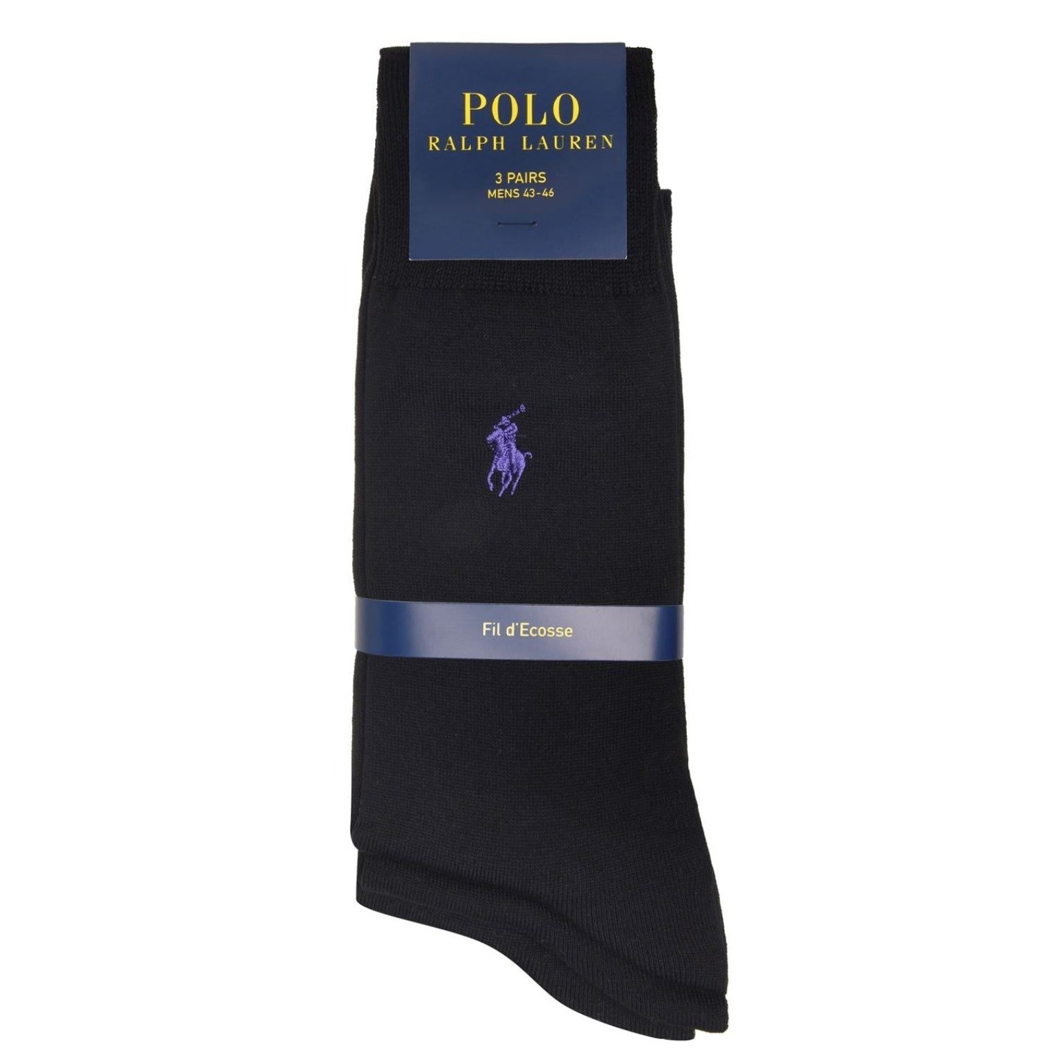 LUXURY HUB RALPH LAUREN 3 PACK COTTON SOCKS
