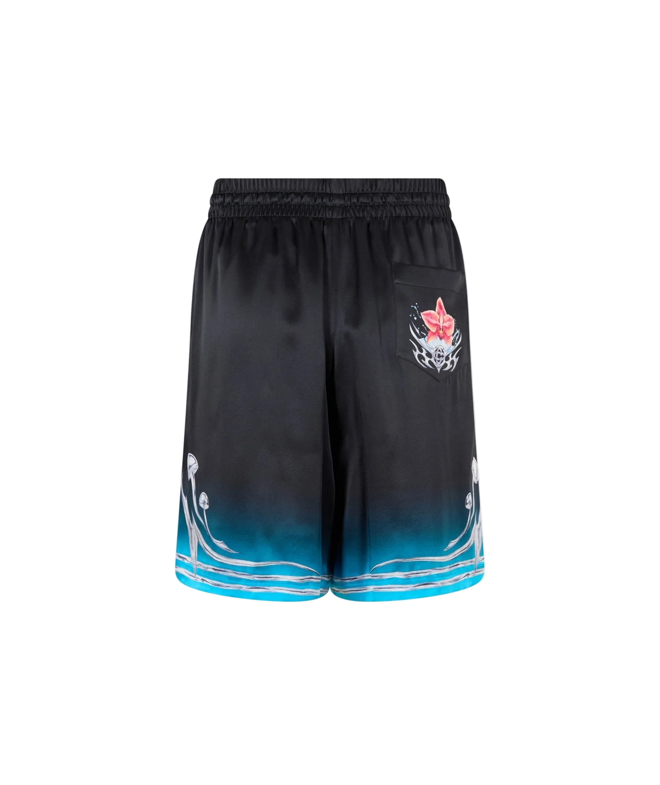 LUXURY HUB CASABLANCA MEN'S BLADES SILK RELAXED FIT WOVEN TRACKSUIT SHORTS