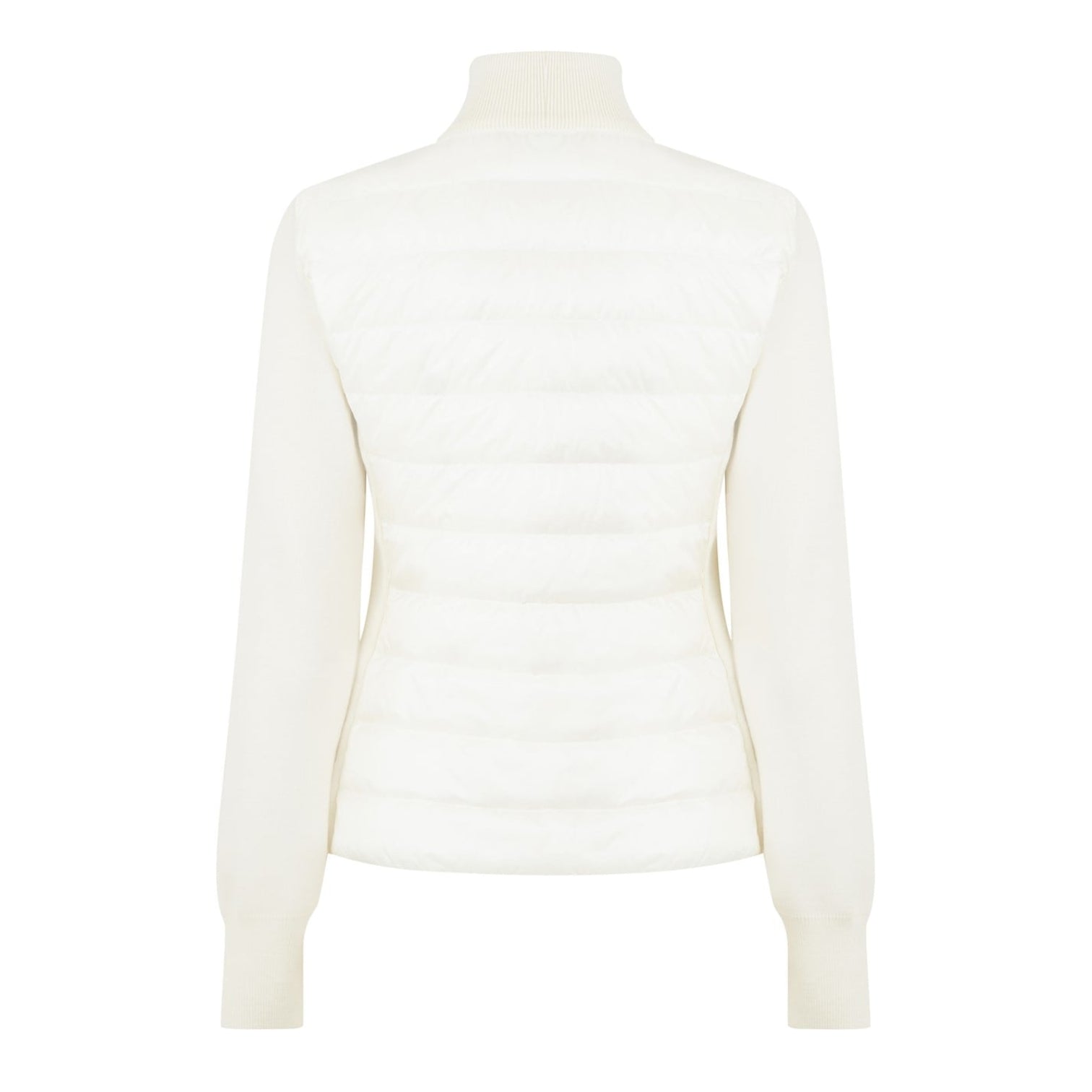 LUXURY HUB MONCLER WOMEN'S DOWN PADDED FUNNEL NECK LONG SLEEVE HYBRID JACKET