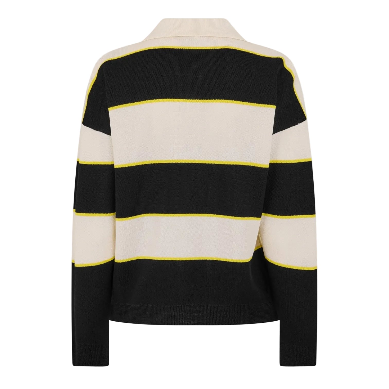 LUXURY HUB ALEXANDER MCQUEEN WOMEN'S ALEX STRIPE LONG SLEEVE POLO SHIRT