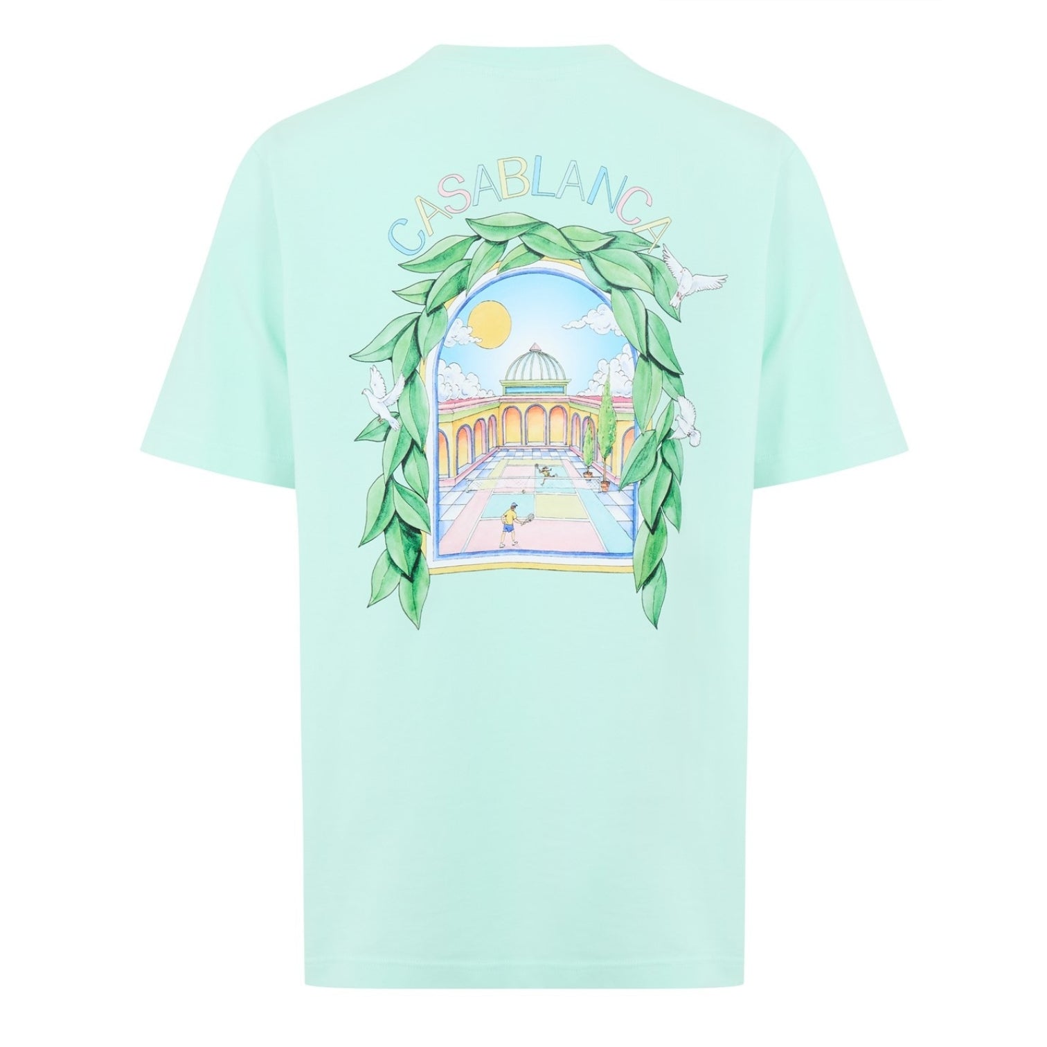 LUXURY HUB CASABLANCA MEN'S GRAPHIC COTTON L'ARCHE TENNIS CLUB TEE