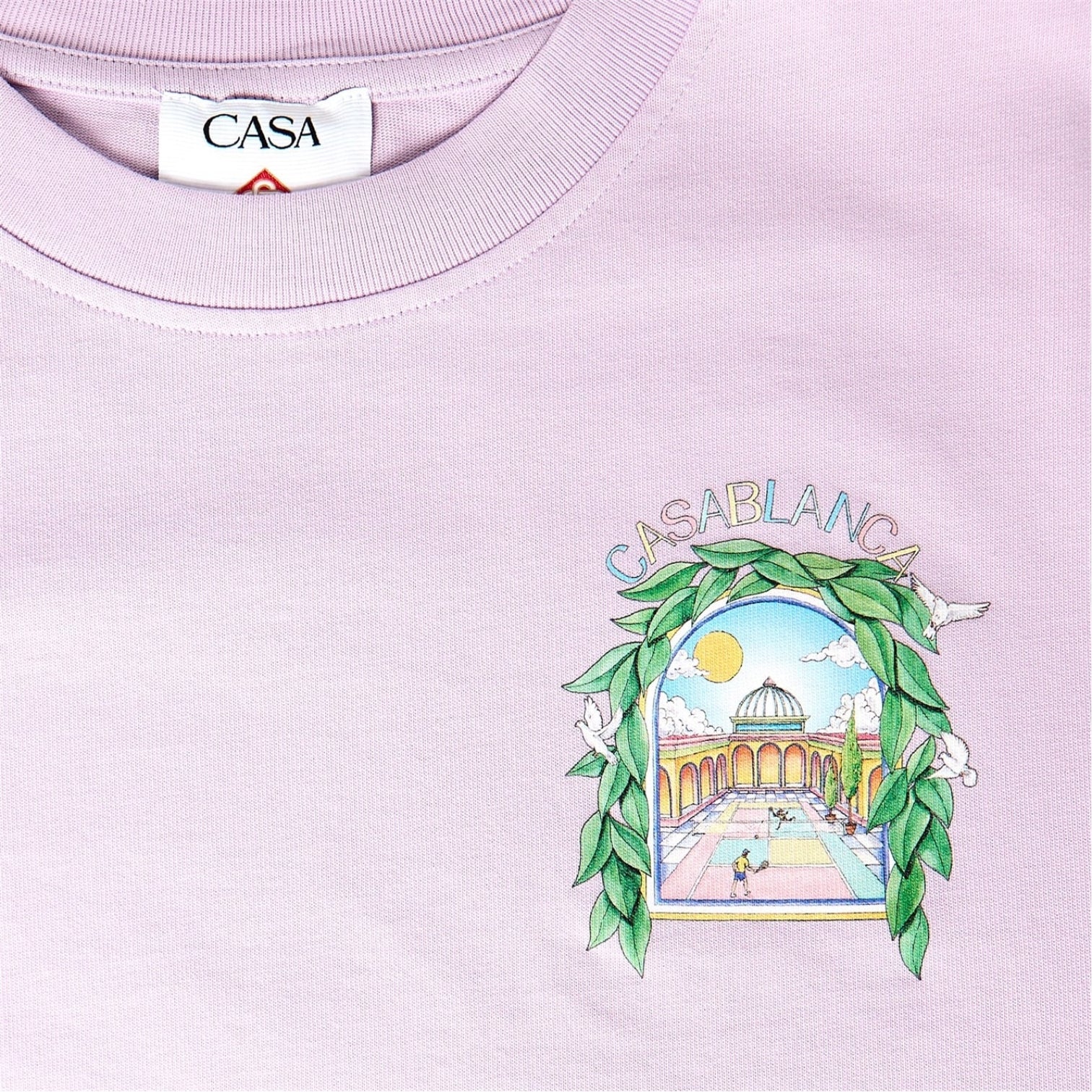 LUXURY HUB CASABLANCA MEN'S GRAPHIC COTTON L'ARCHE TENNIS CLUB TEE