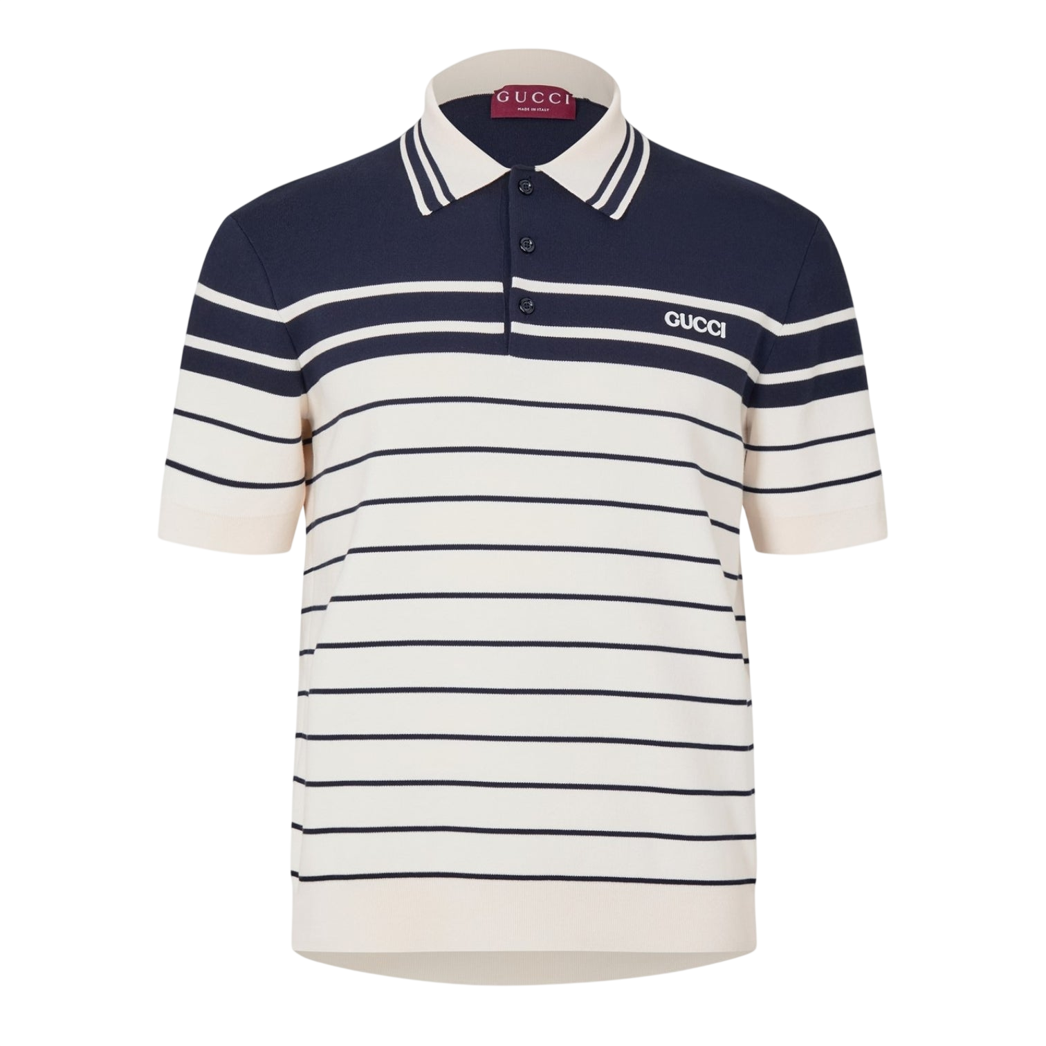 LUXURY HUB GUCCI COTTON POLO SHIRT WITH EMBROIDERY