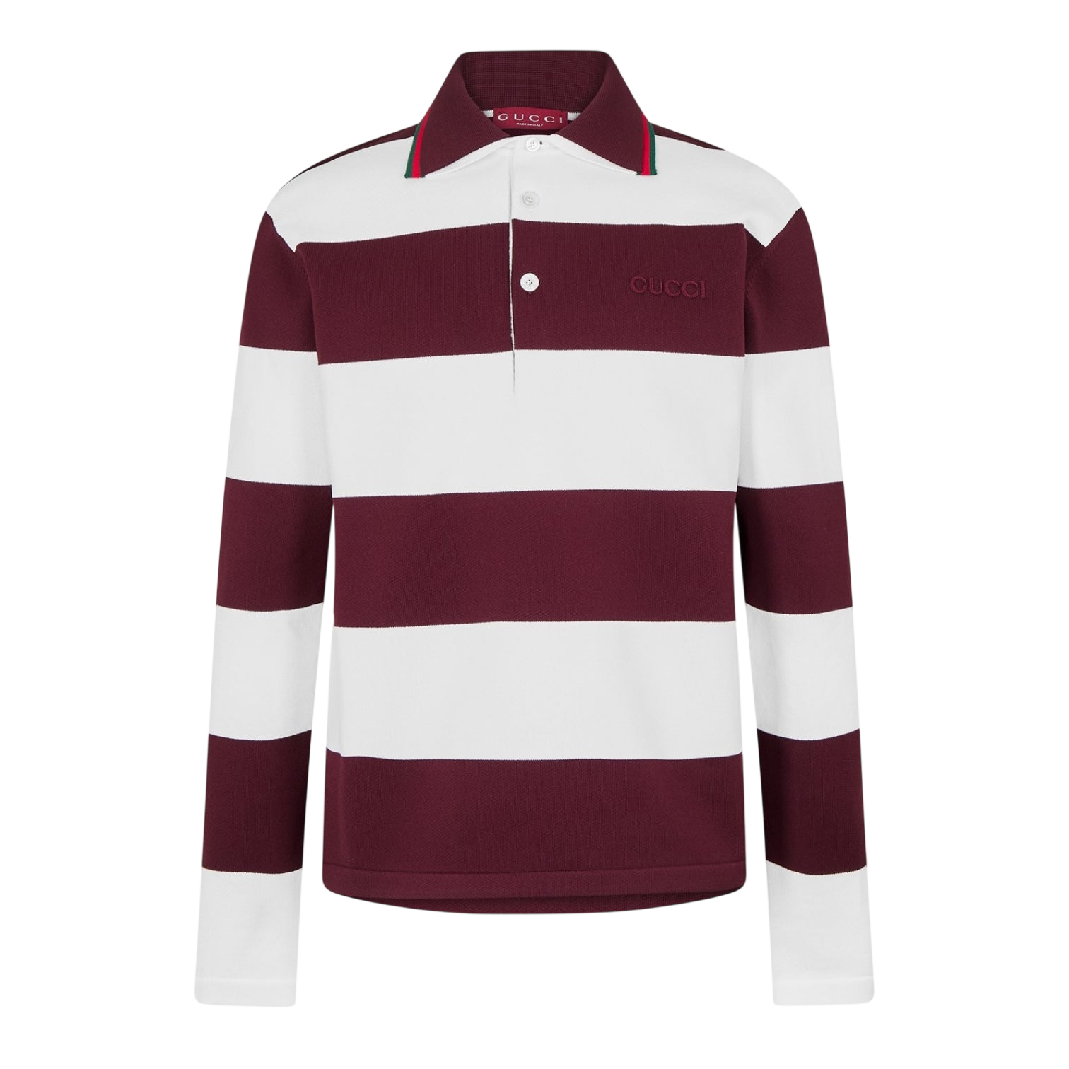 LUXURY HUB GUCCI EMBROIDERED KNIT POLO SHIRT