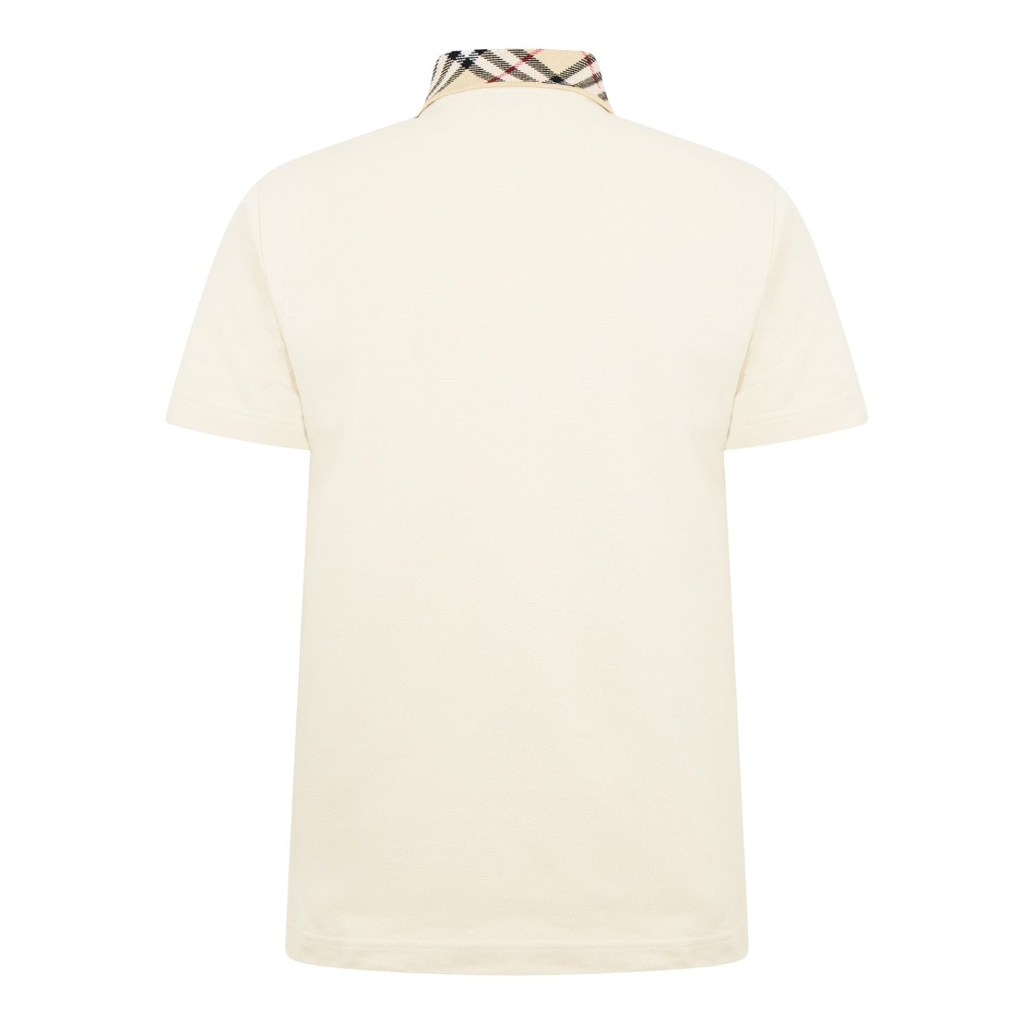 LUXURY HUB BURBERRY CHECK COLLAR POLO SHIRT
