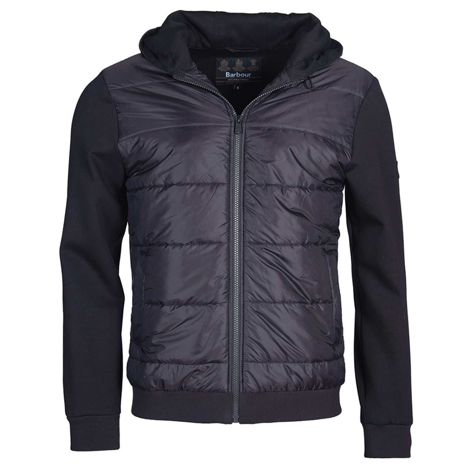 LUXURY HUB BARBOUR INTERNATIONAL TRACK QUILTED SWEATSHIRT
