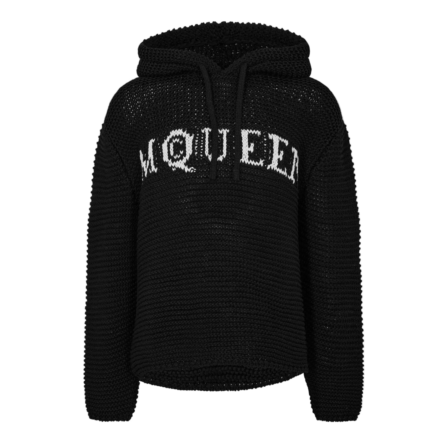 LUXURY HUB ALEXANDER MCQUEEN MEN'S LOGO CROPPED PULL OVER HOODIE