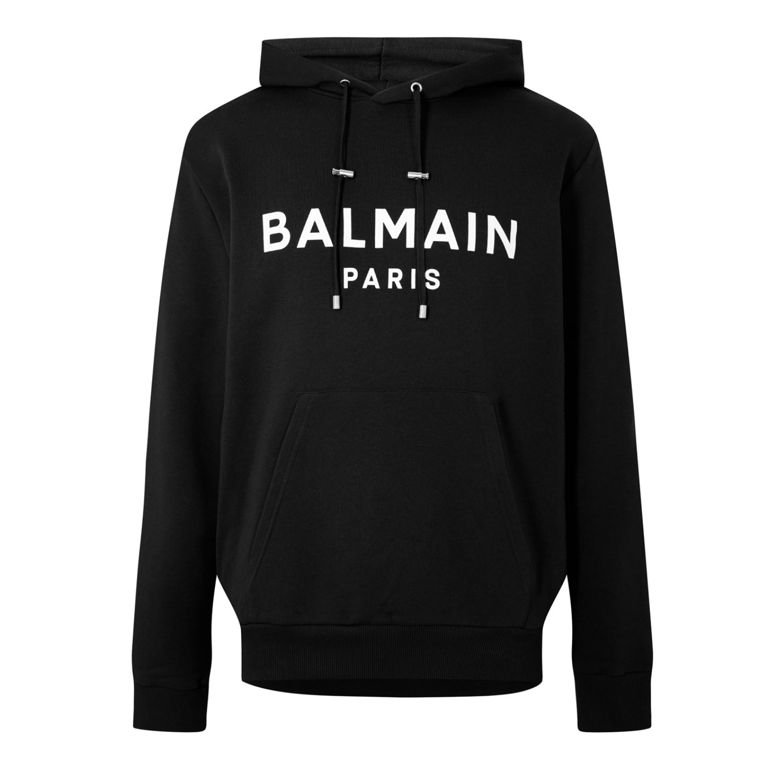 LUXURY HUB BALMAIN PRINTED LOGO HOODIE