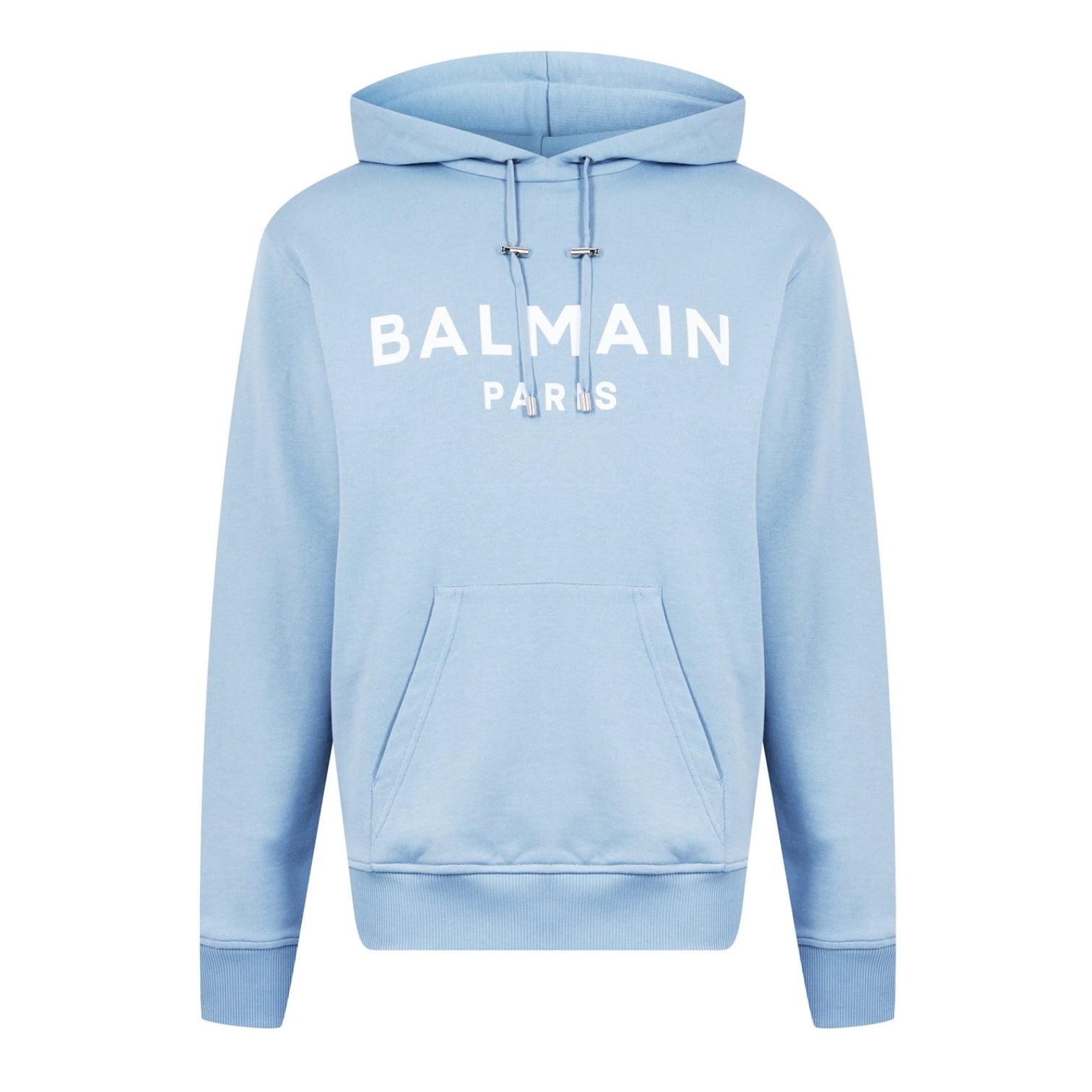 LUXURY HUB  BALMAIN PRINTED LOGO HOODIE