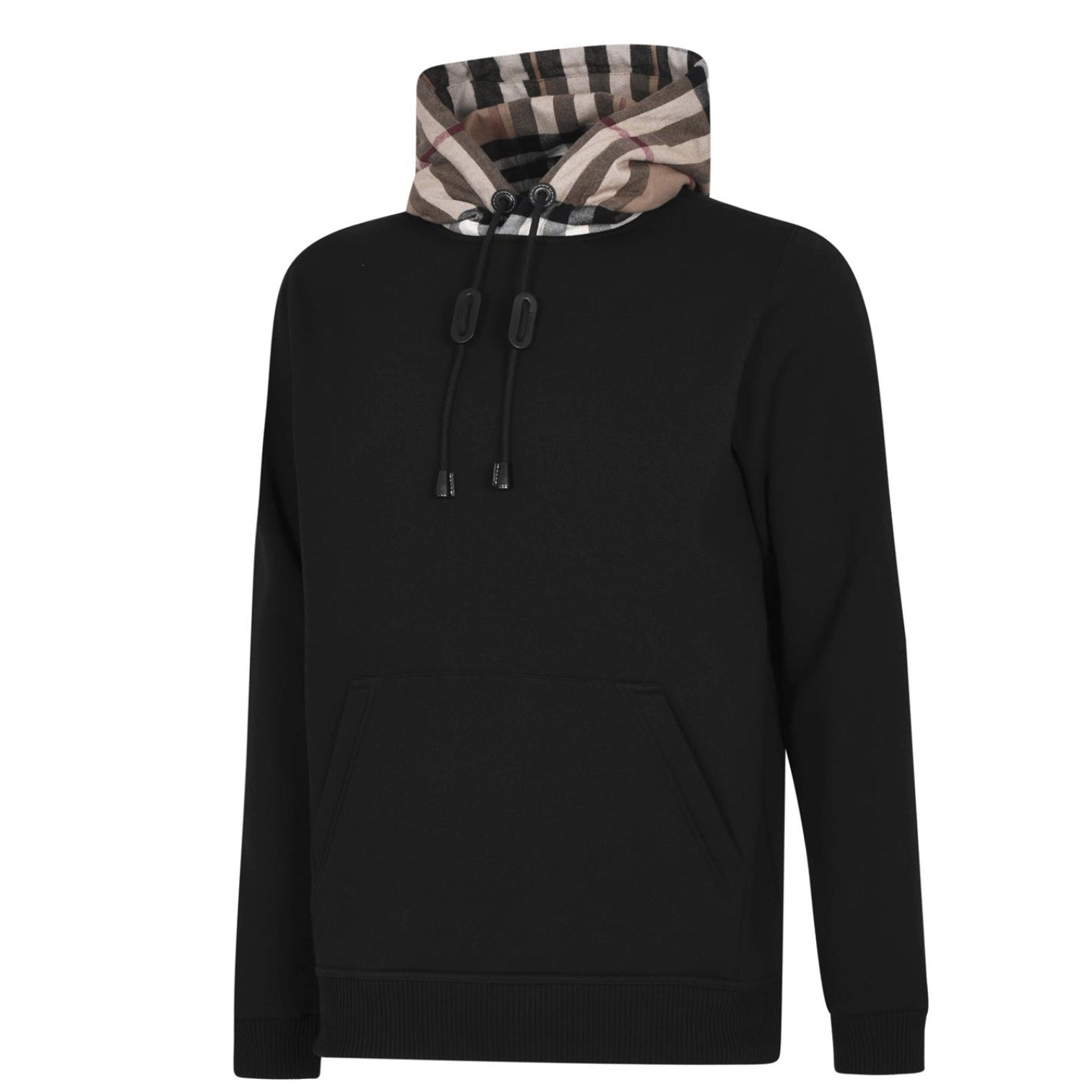 LUXURY HUB BURBERRY SAMUEL CHECK OVER-THE-HEAD HOODIE