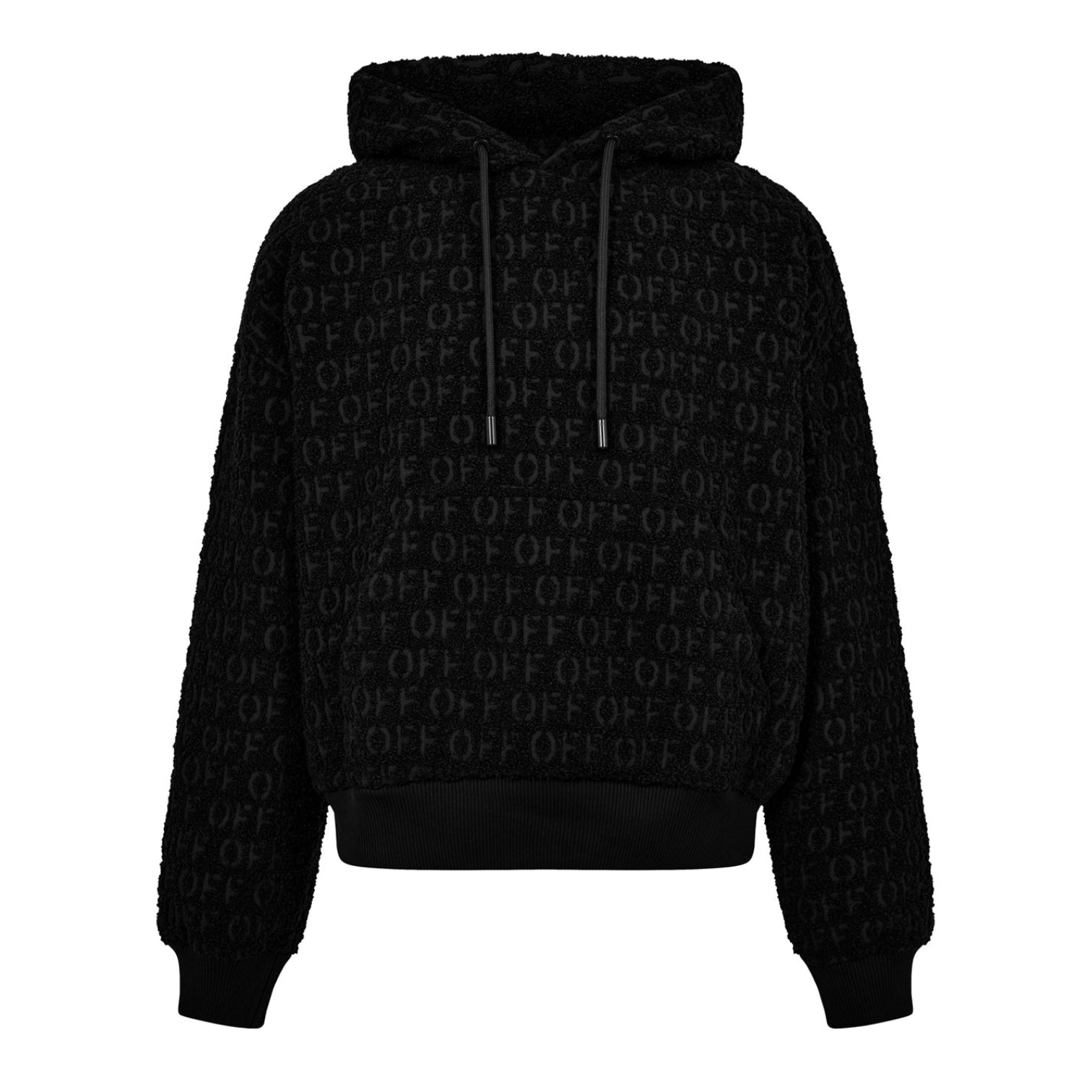 LUXURY HUB OFF WHITE BOUCLÉ HOODIE