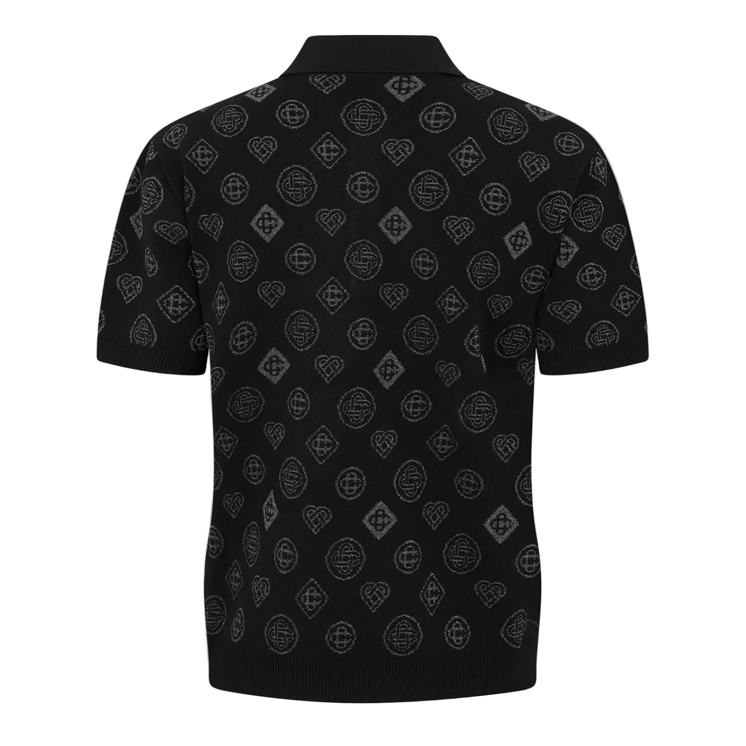 LUXURY HUB CASABLANCA MEN'S CITY JACQUARD SHORT SLEEVE POLO SHIRT