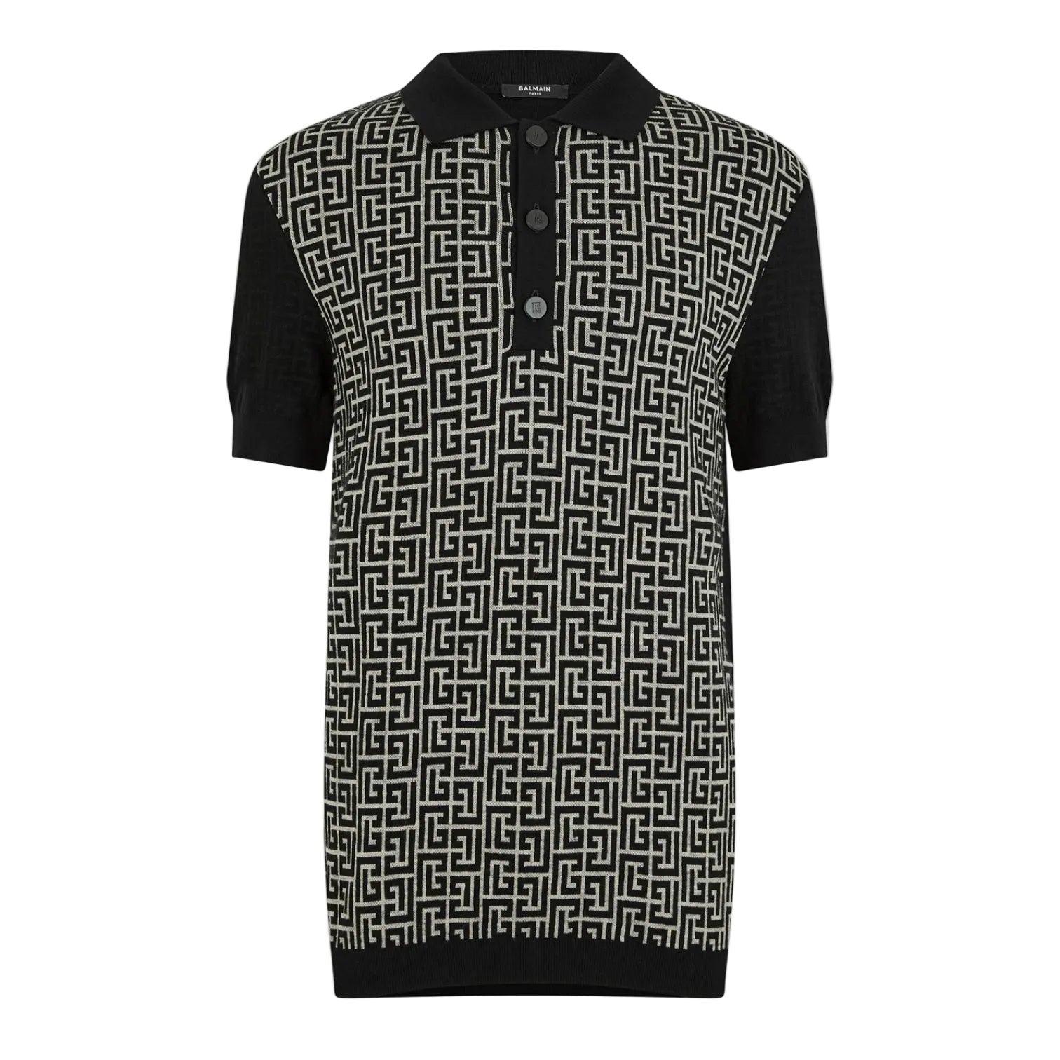 LUXURY HUB BALMAIN MEN'S MONO DESIGNER POLO SHIRT