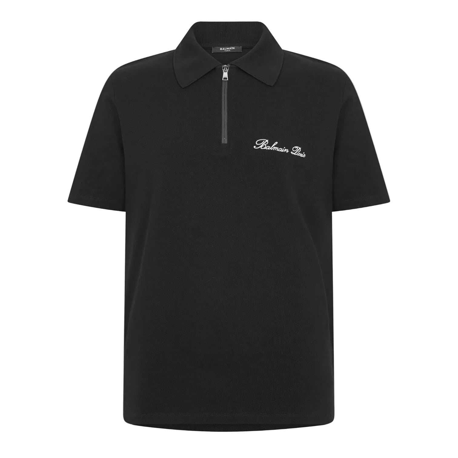 LUXURY HUB BALMAIN MEN'S SIGNATURE SHORT SLEEVE POLO SHIRT