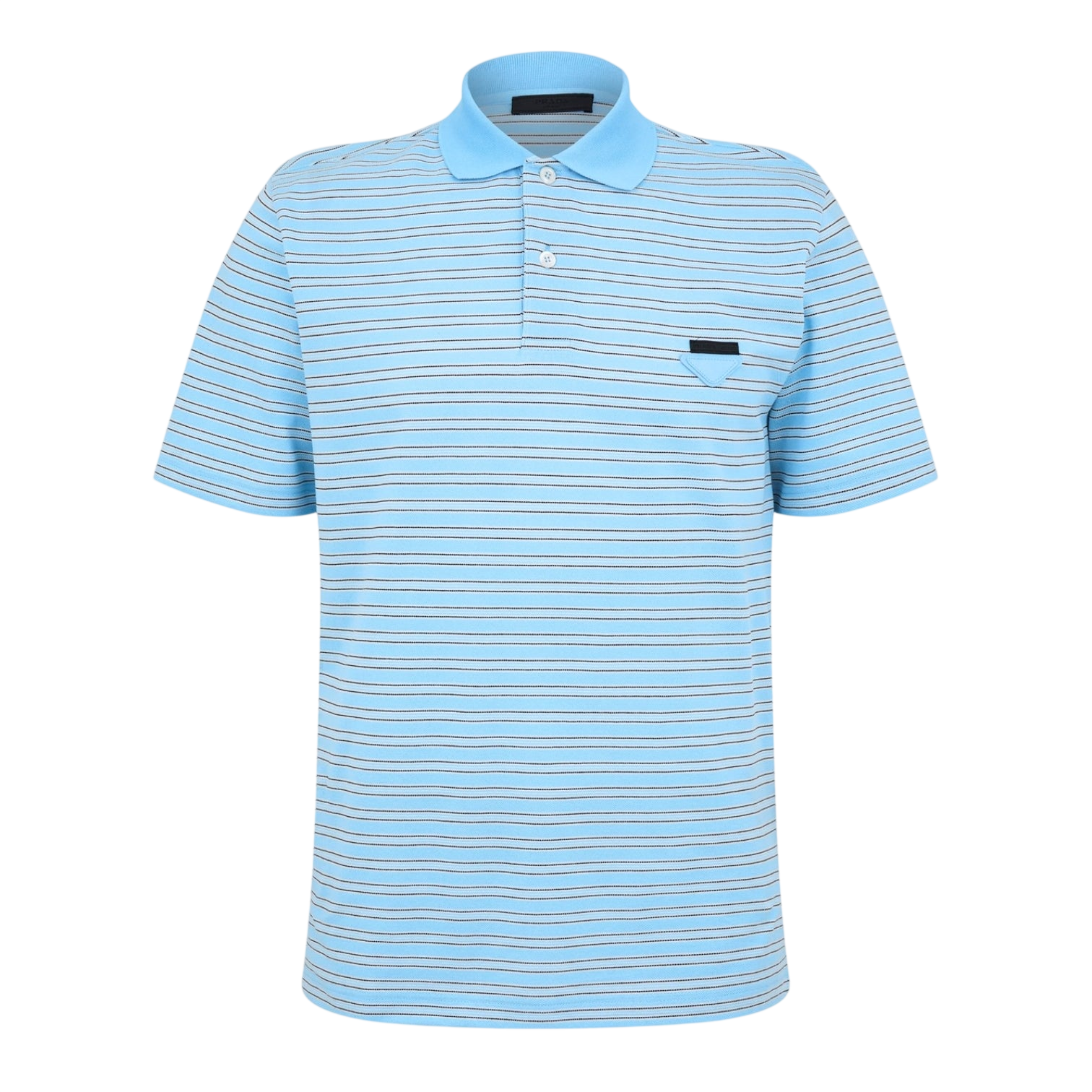 LUXURY HUB PRADA MEN'S STRIPED COTTON SHORT SLEEVE POLO SHIRT