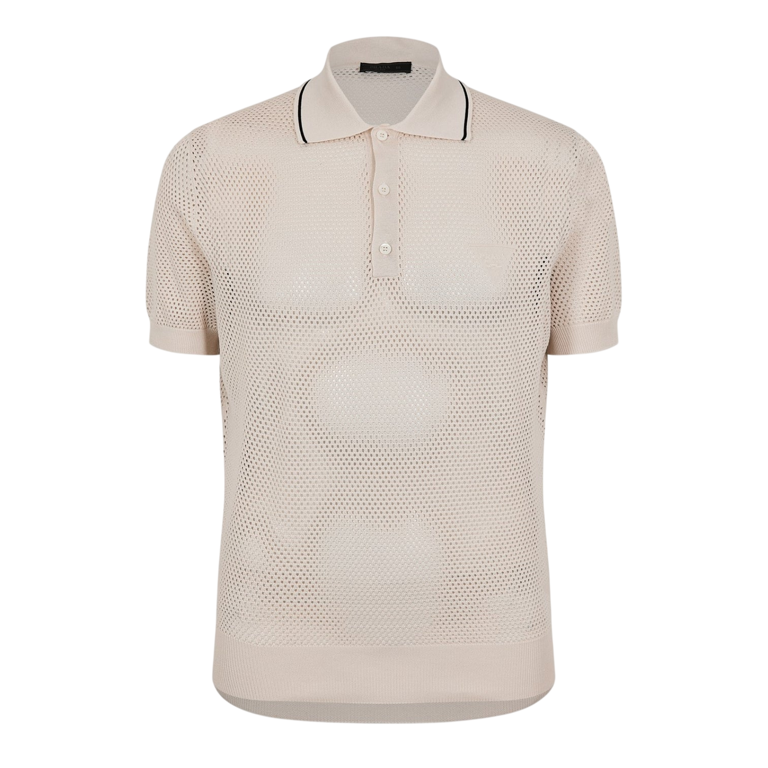LUXURY HUB PRADA MEN'S KNITTED SHORT SLEEVE POLO SHIRT