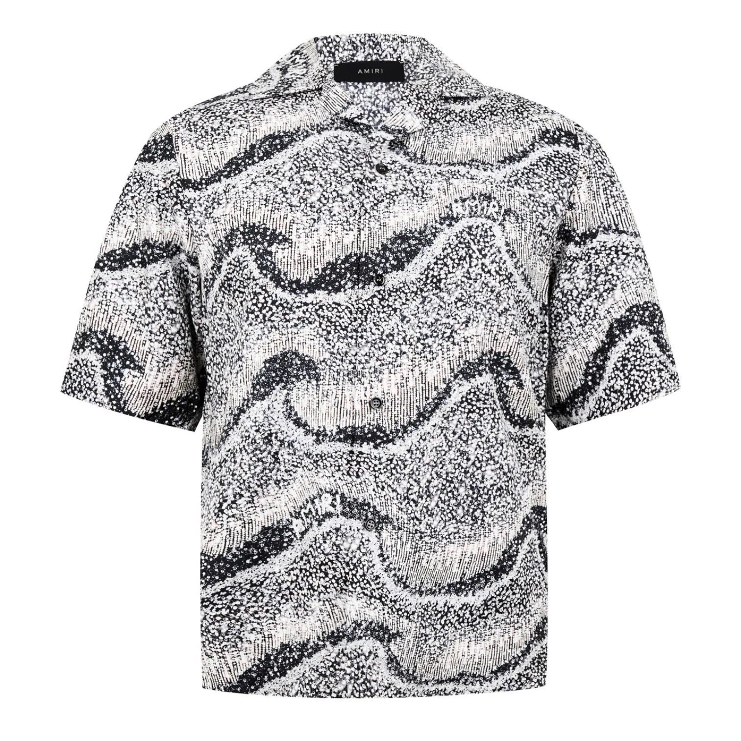 LUXURY HUB AMIRI SILK SHORT SLEEVE EMBELLISHED SHIRT