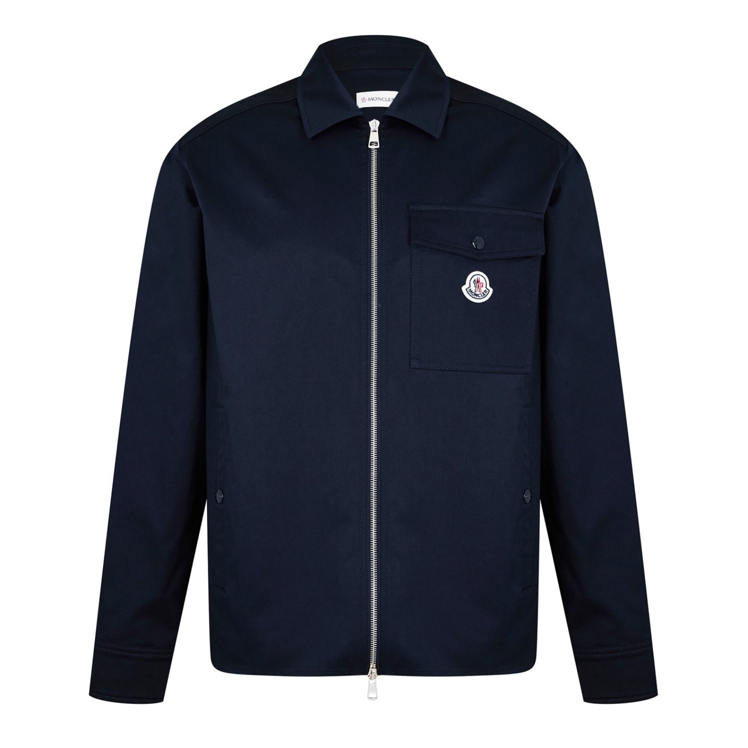 LUXURY HUB MONCLER MEN'S LOGO COTTON ZIP-UP MONCLER OVERSHIRT SN00