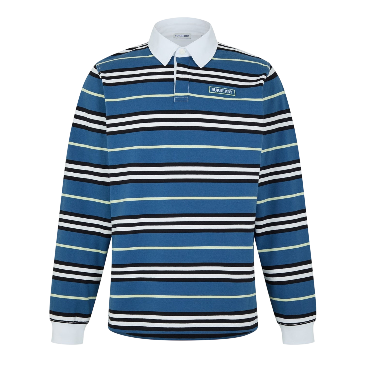 LUXURY HUB BURBERRY MEN'S STRIPE LONG SLEEVE POLO SHIRT