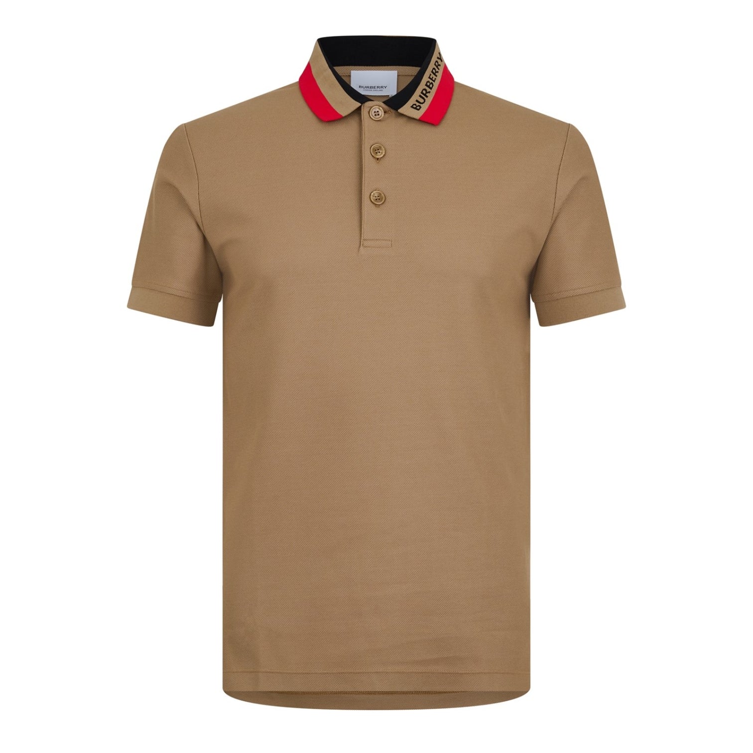 LUXURY HUB BURBERRY LOGO DETAIL COTTON PIQUÉ POLO SHIRT